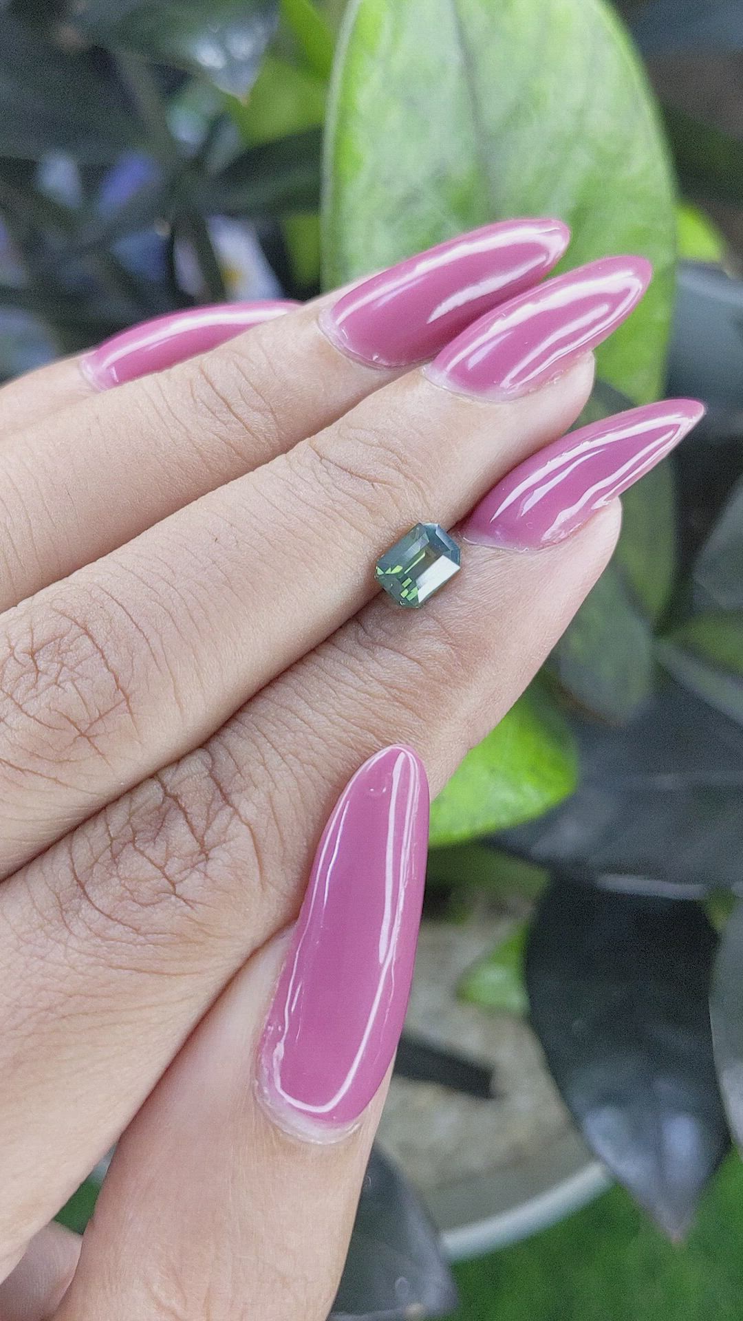 0.92 Ct. Bluish Green Sapphire from Madagascar Size Video