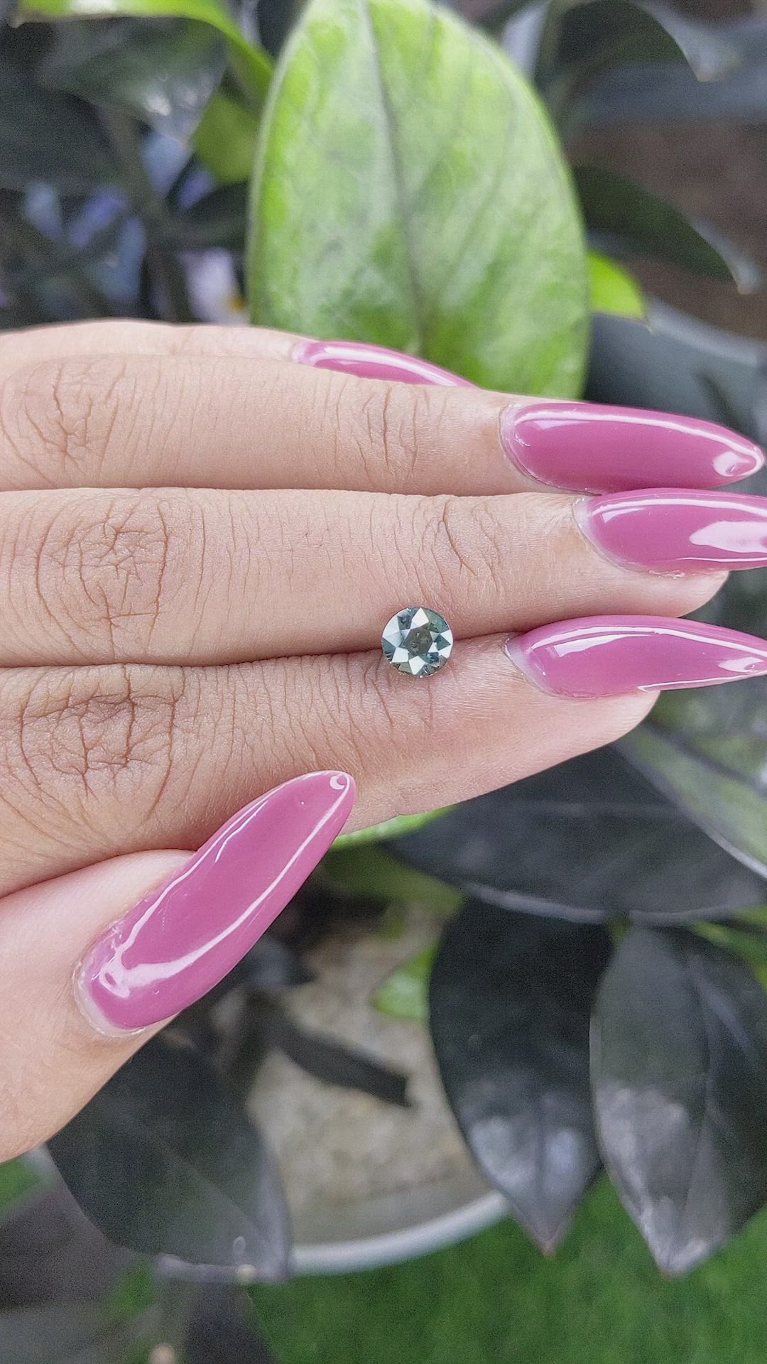 0.99 Ct. Bluish Green Sapphire from Madagascar Size Video