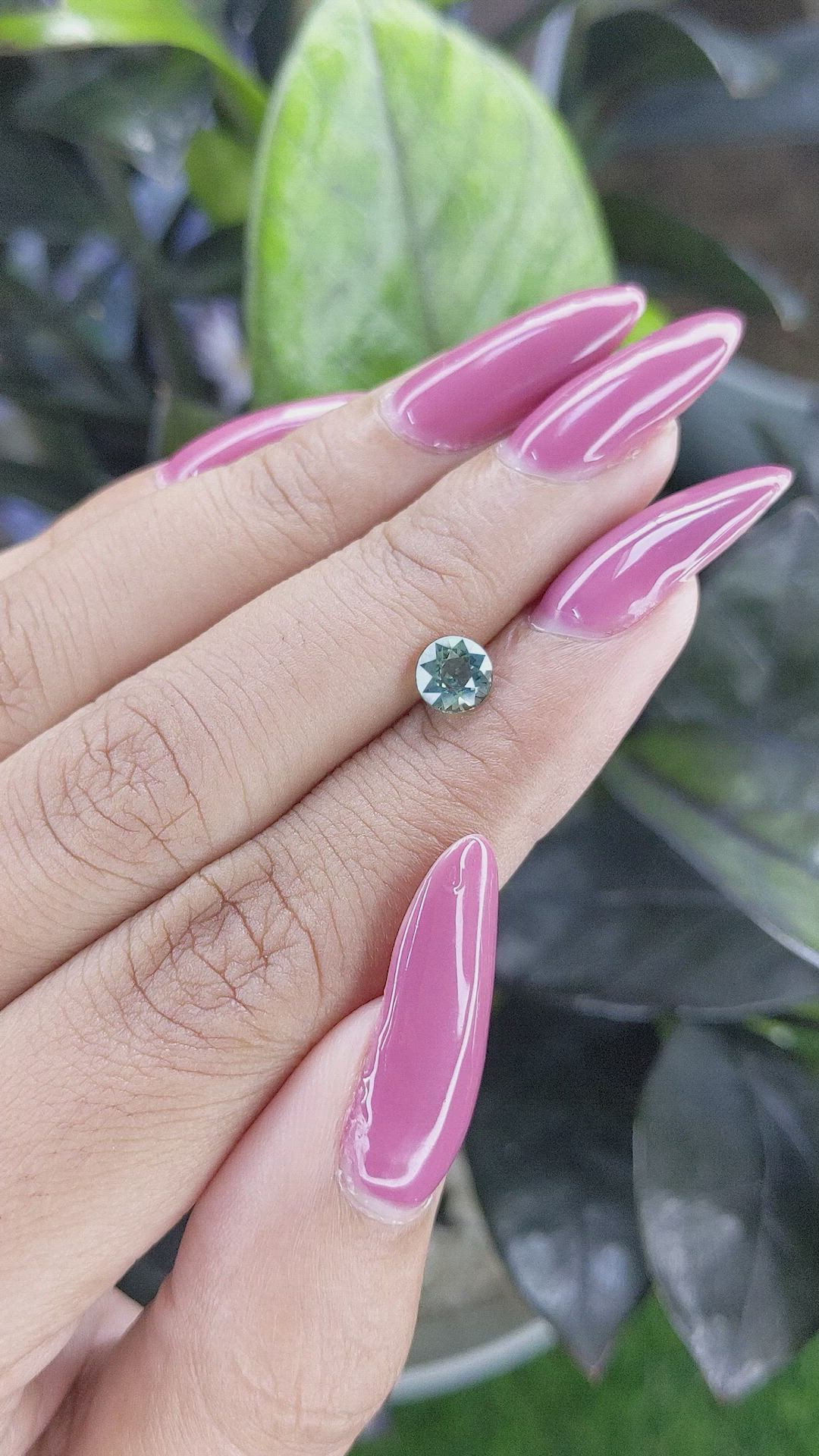 0.99 Ct. Bluish Green Sapphire from Madagascar Size Video