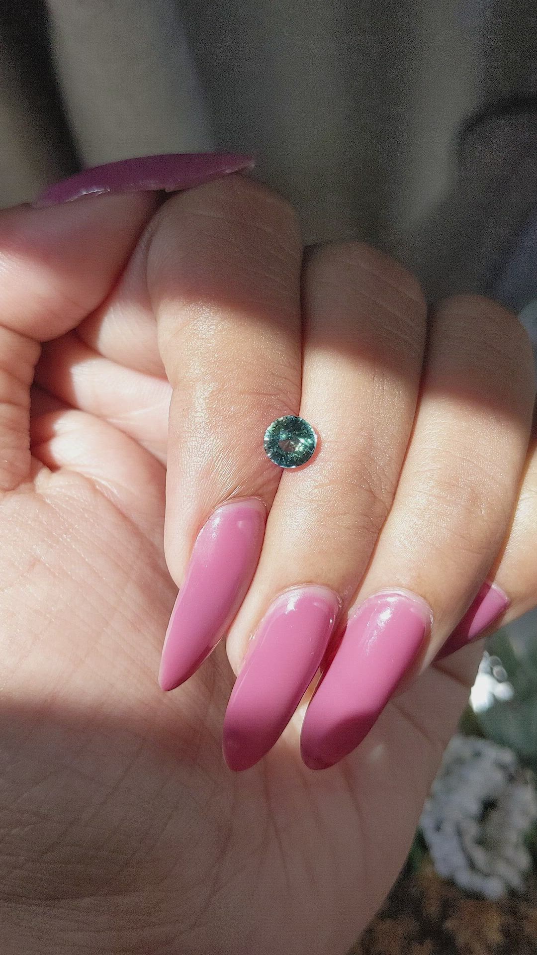 0.99 Ct. Bluish Green Sapphire from Madagascar Size Video