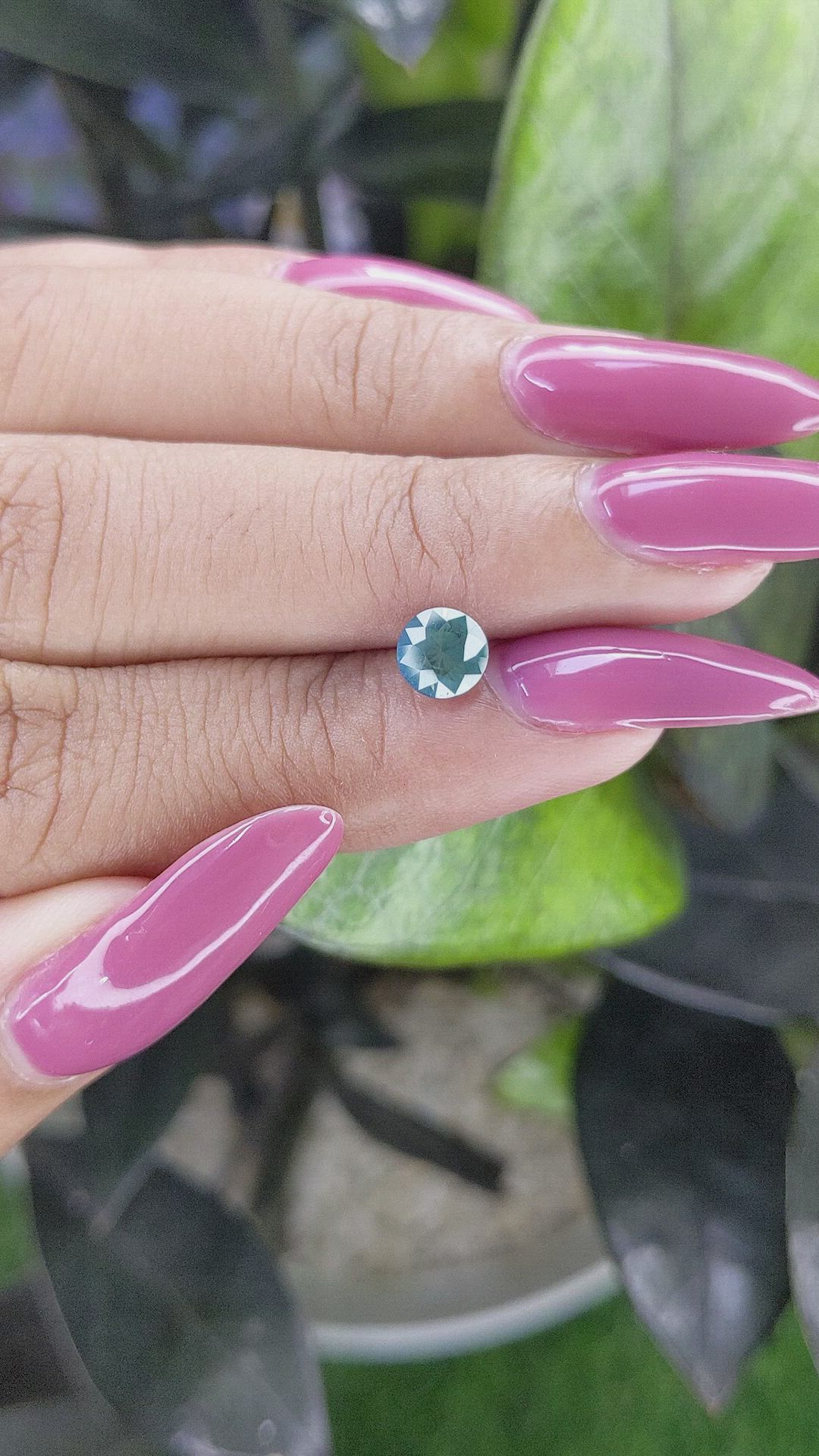 1.09 Ct. Bluish Green Sapphire from Madagascar Size Video