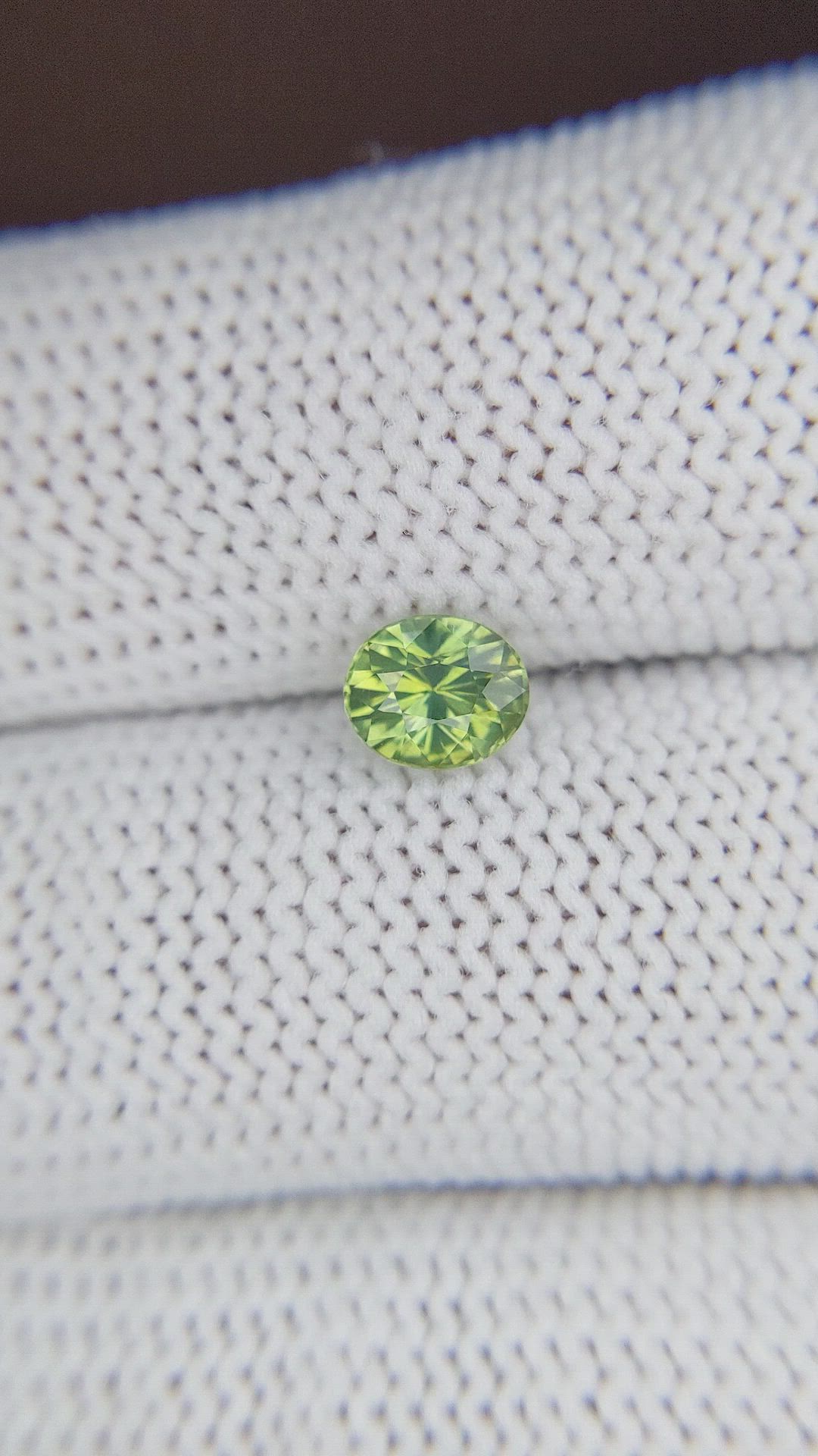 0.99 Ct. Yellowish Green Sapphire from Madagascar Size Video