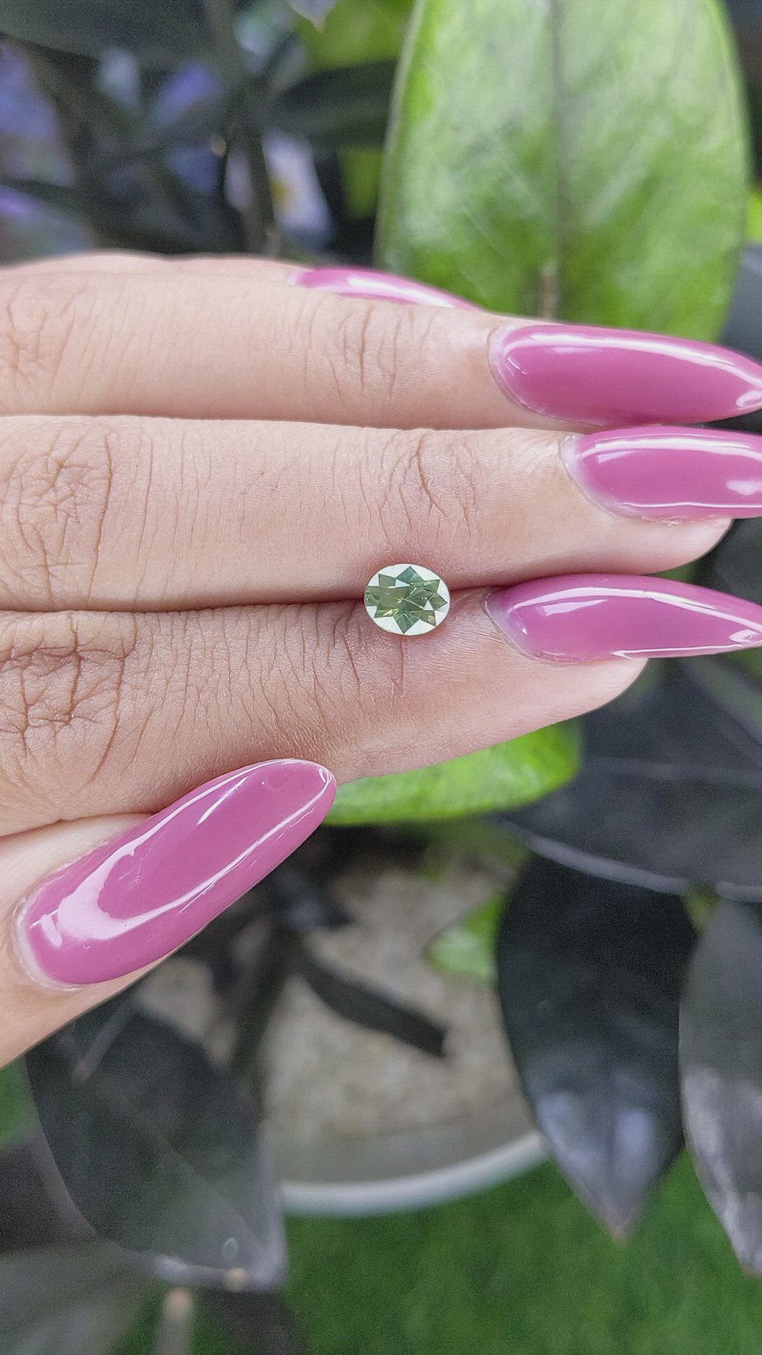 0.99 Ct. Yellowish Green Sapphire from Madagascar Size Video