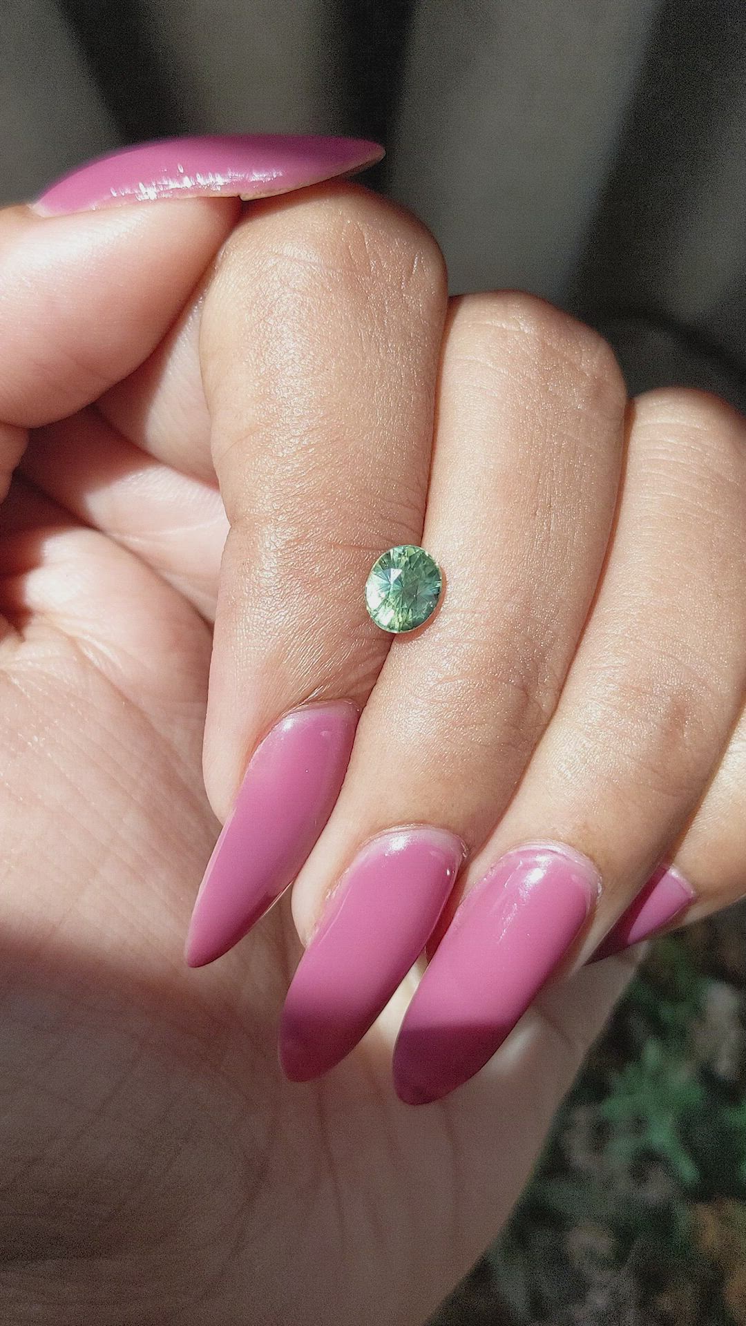 0.99 Ct. Yellowish Green Sapphire from Madagascar Size Video