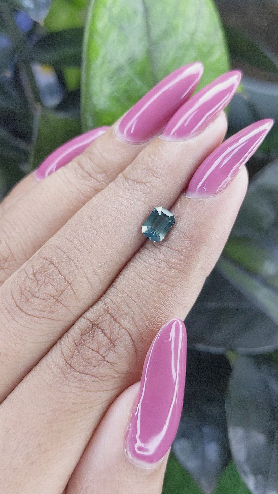 1.01 Ct. Bluish Green Sapphire from Madagascar Size Video