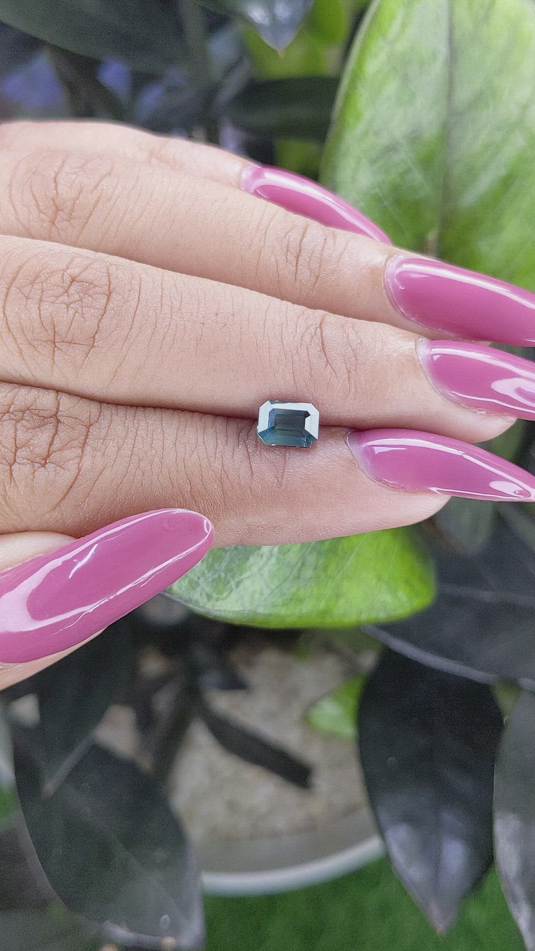 1.01 Ct. Bluish Green Sapphire from Madagascar Size Video