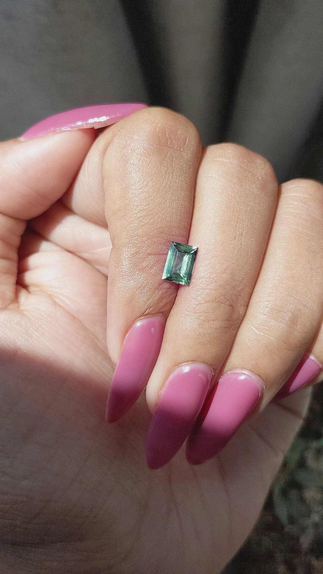 1.03 Ct. Bluish Green Sapphire from Tanzania Size Video