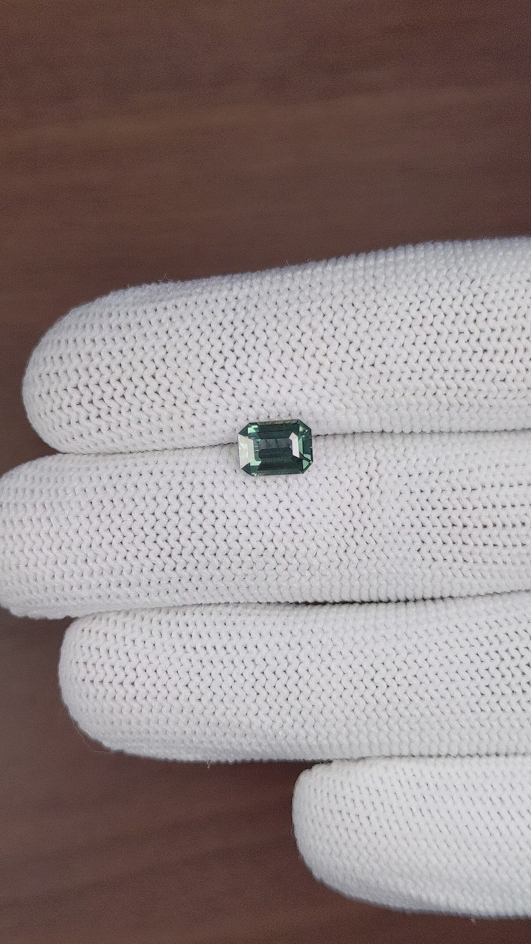 1.51 Ct. Bluish Green Sapphire from Africa Size Video