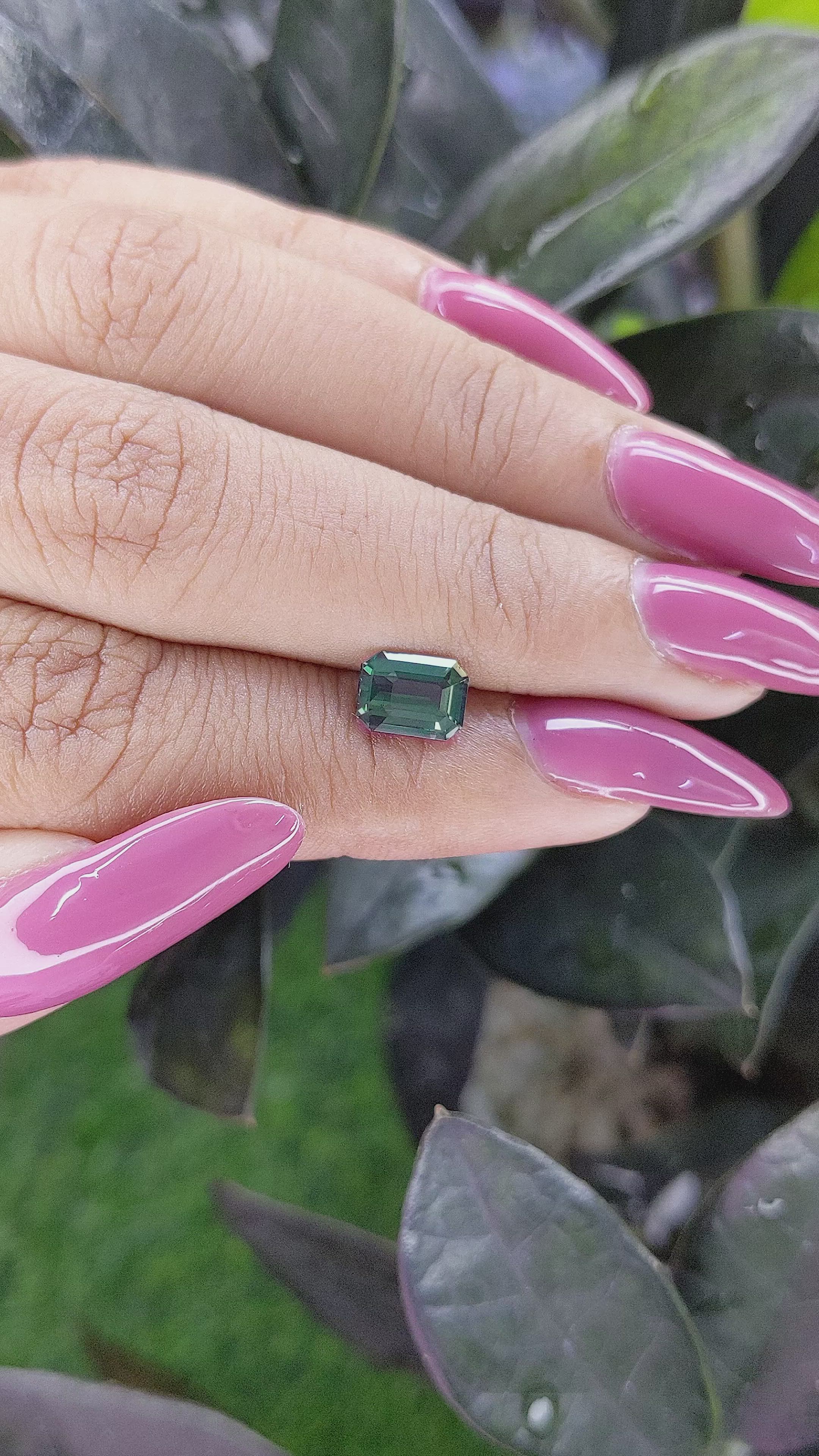 1.51 Ct. Bluish Green Sapphire from Africa Size Video