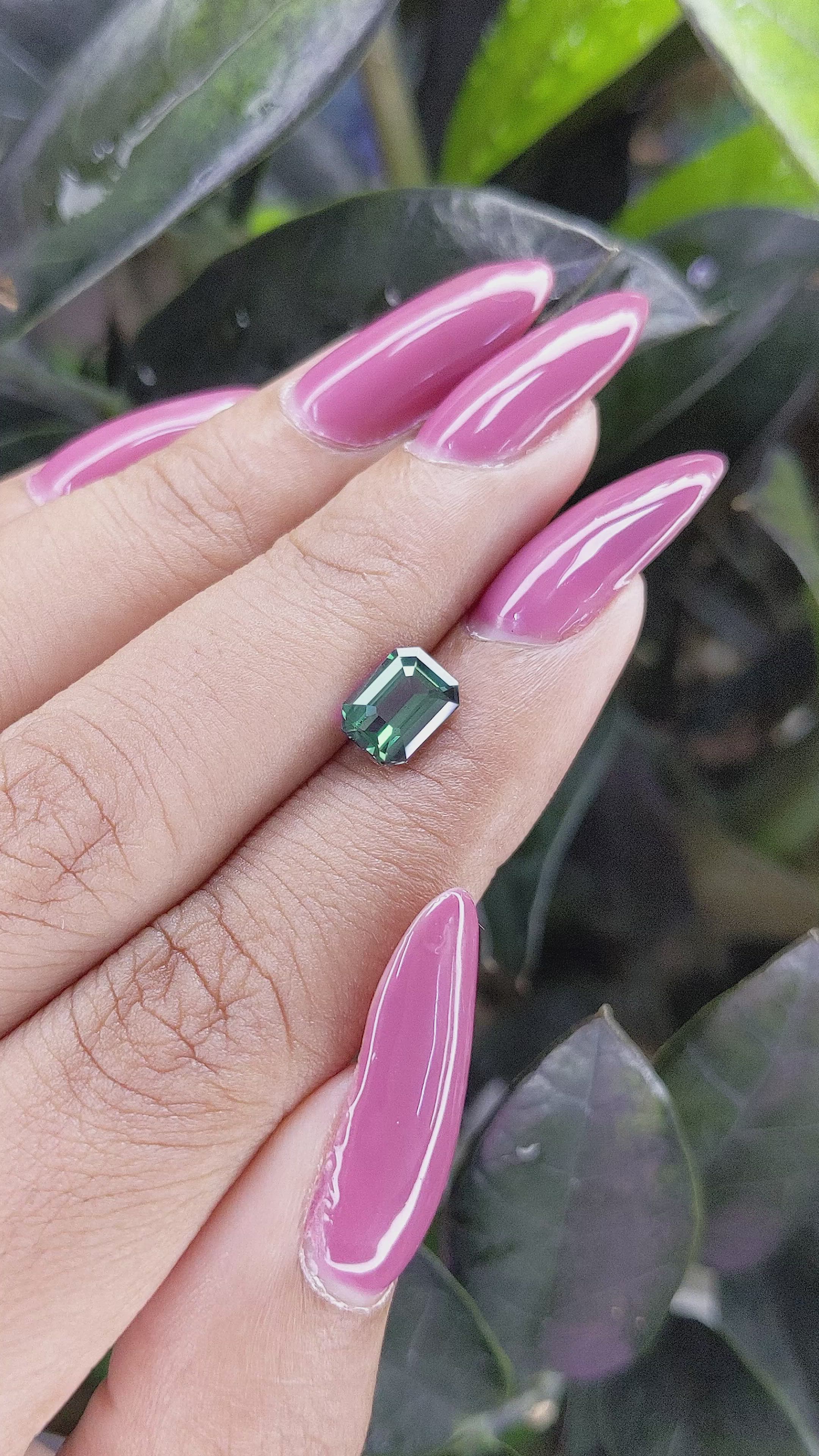 1.51 Ct. Bluish Green Sapphire from Africa Size Video