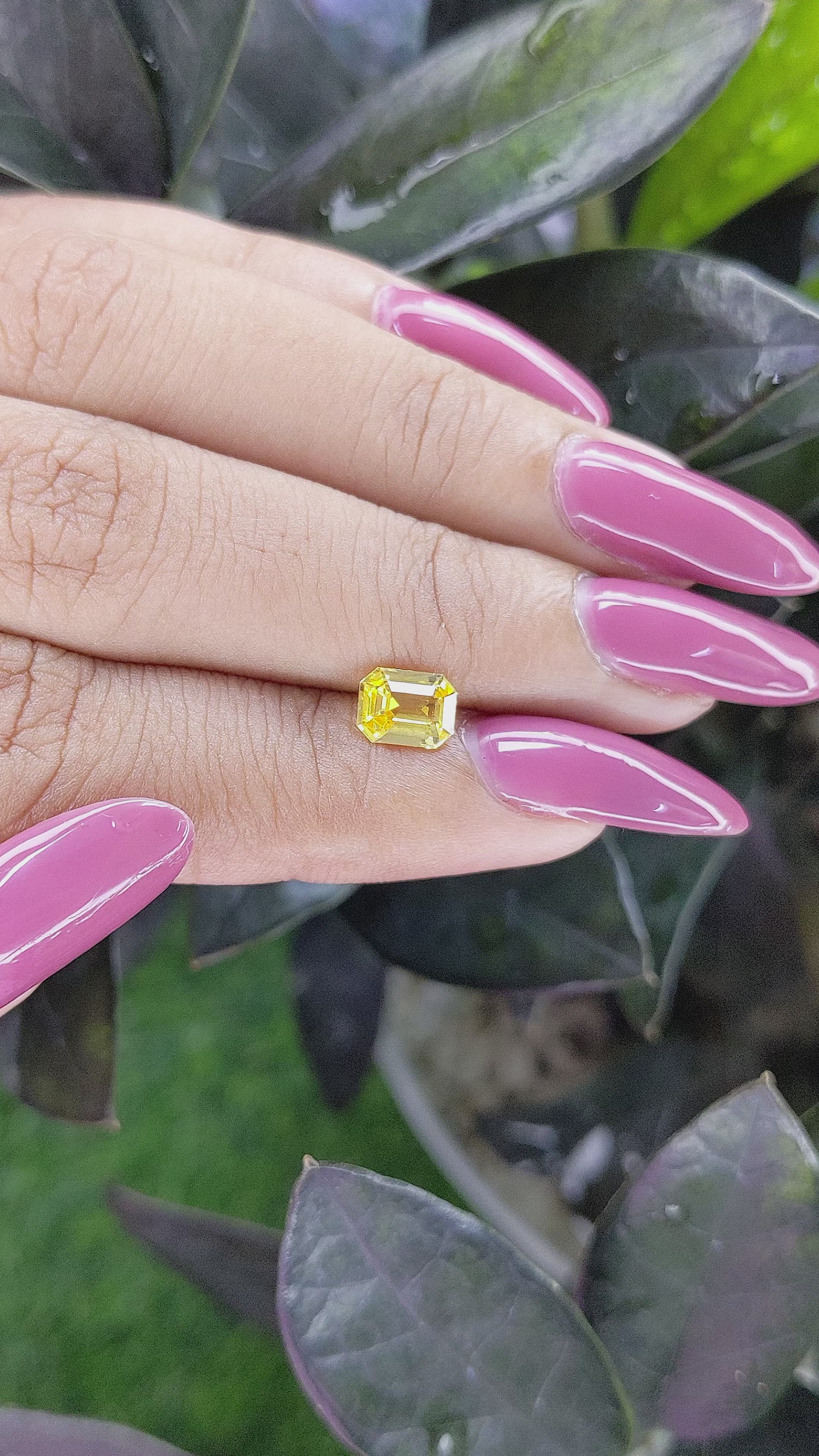 1.05 Ct. Yellow Sapphire from Ceylon (Sri Lanka) Size Video