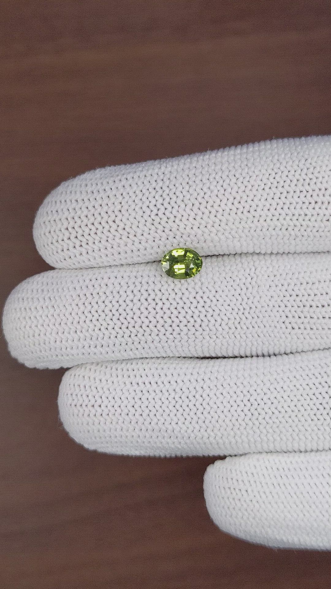 1.03 Ct. Yellowish Green Sapphire from Africa Size Video
