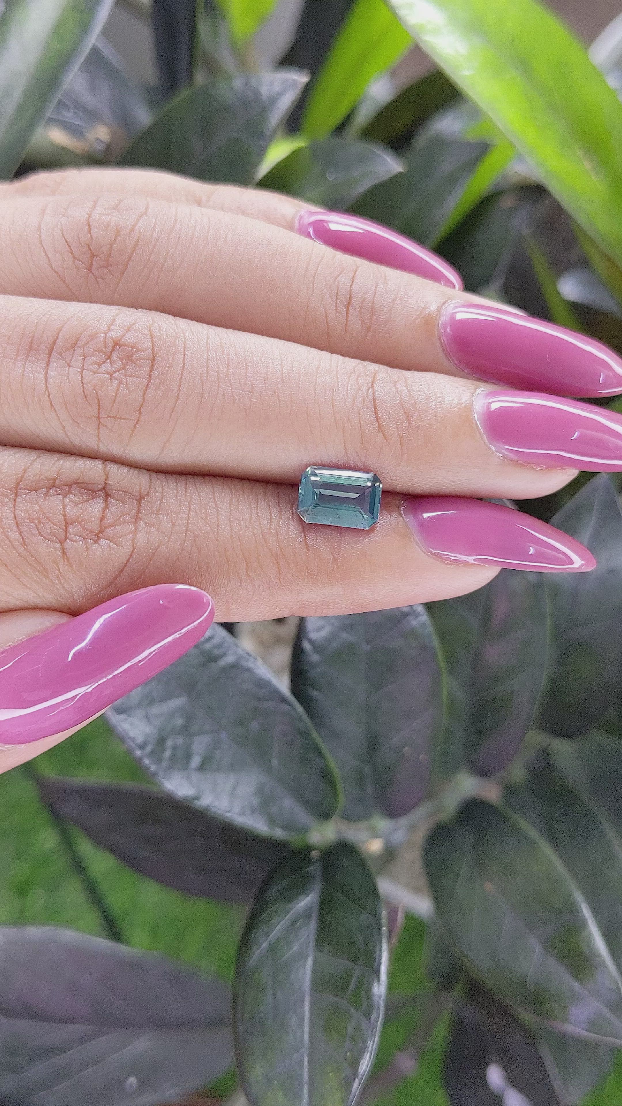 1.60 Ct. Bluish Green Sapphire from Africa Size Video