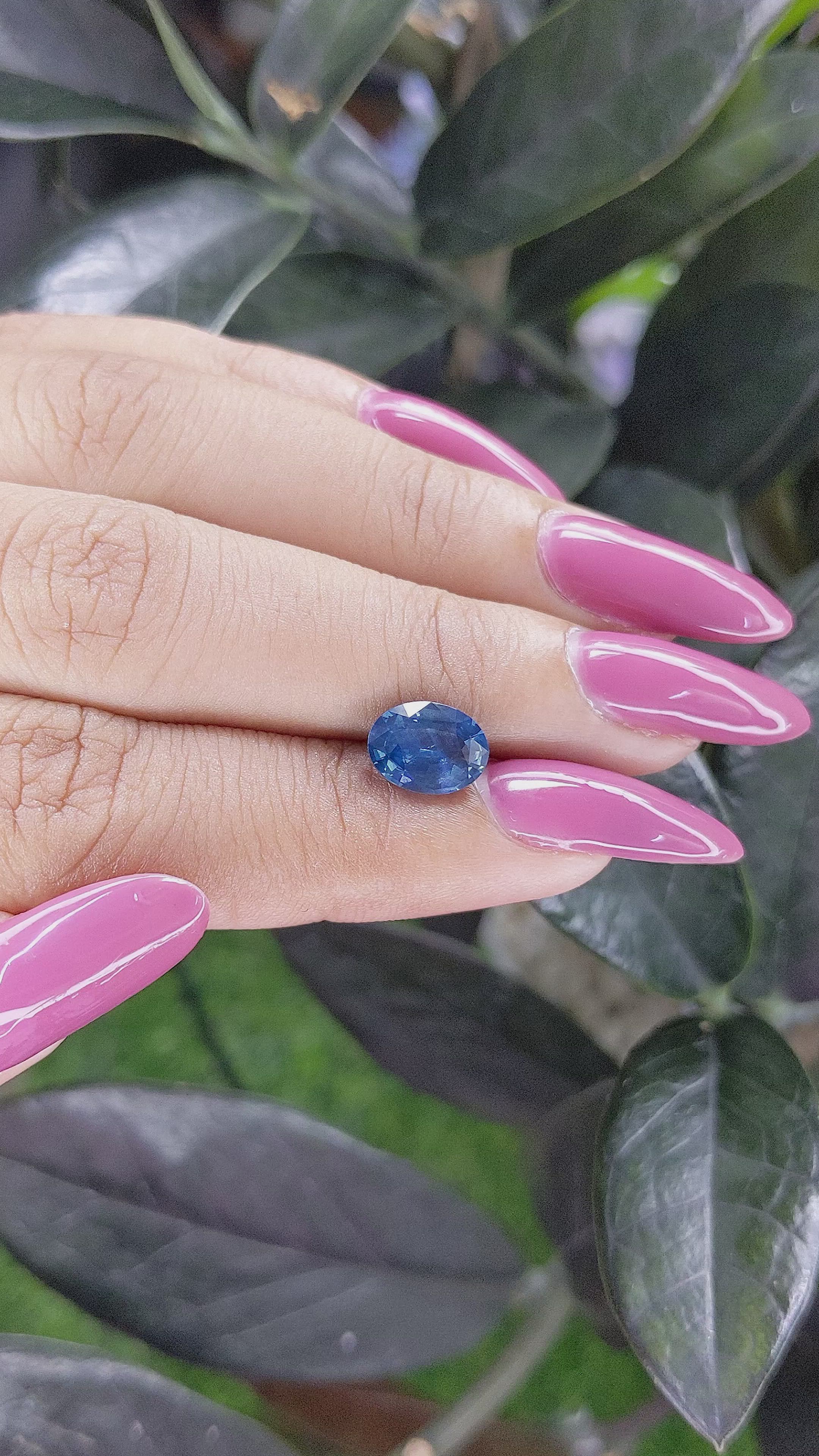 2.05 Ct. Blue Sapphire from Africa Size Video