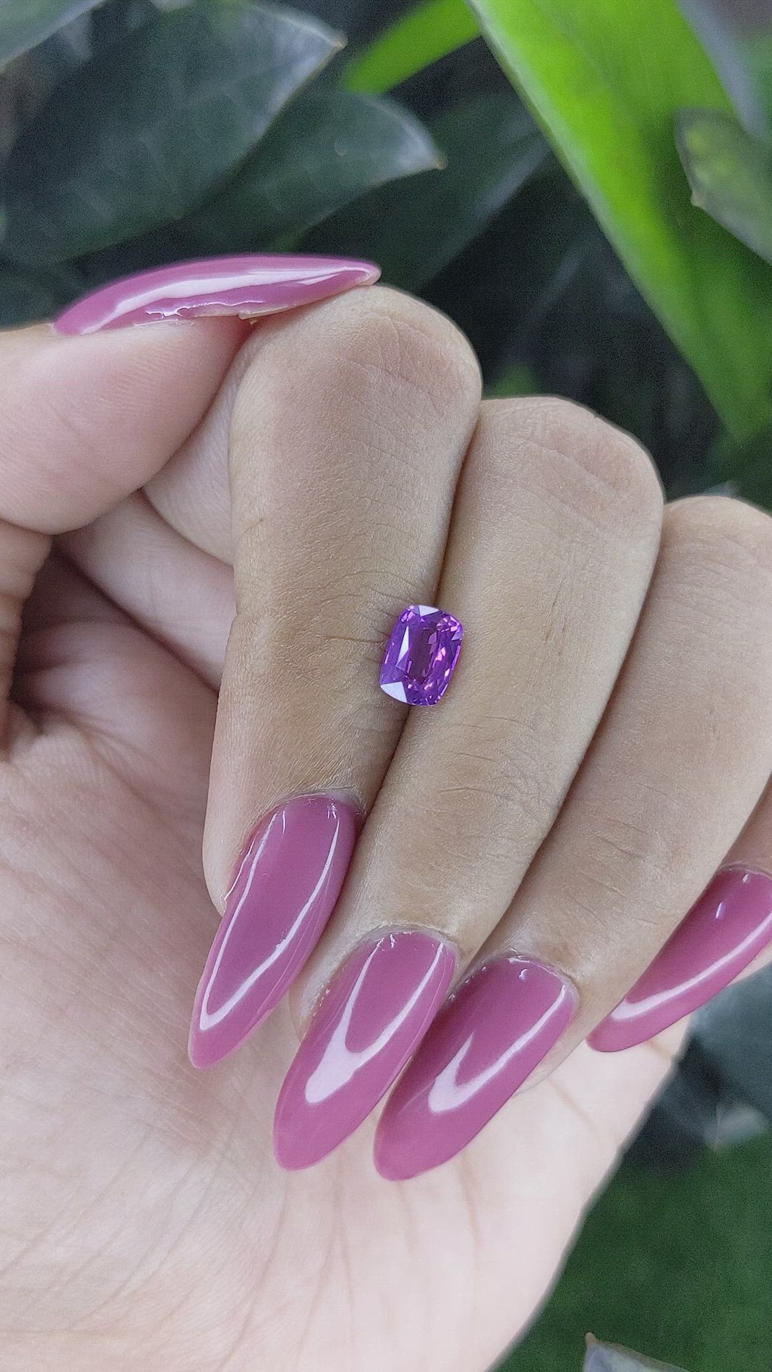 1.09 Ct. Pinkish Purple Sapphire from Tanzania Size Video