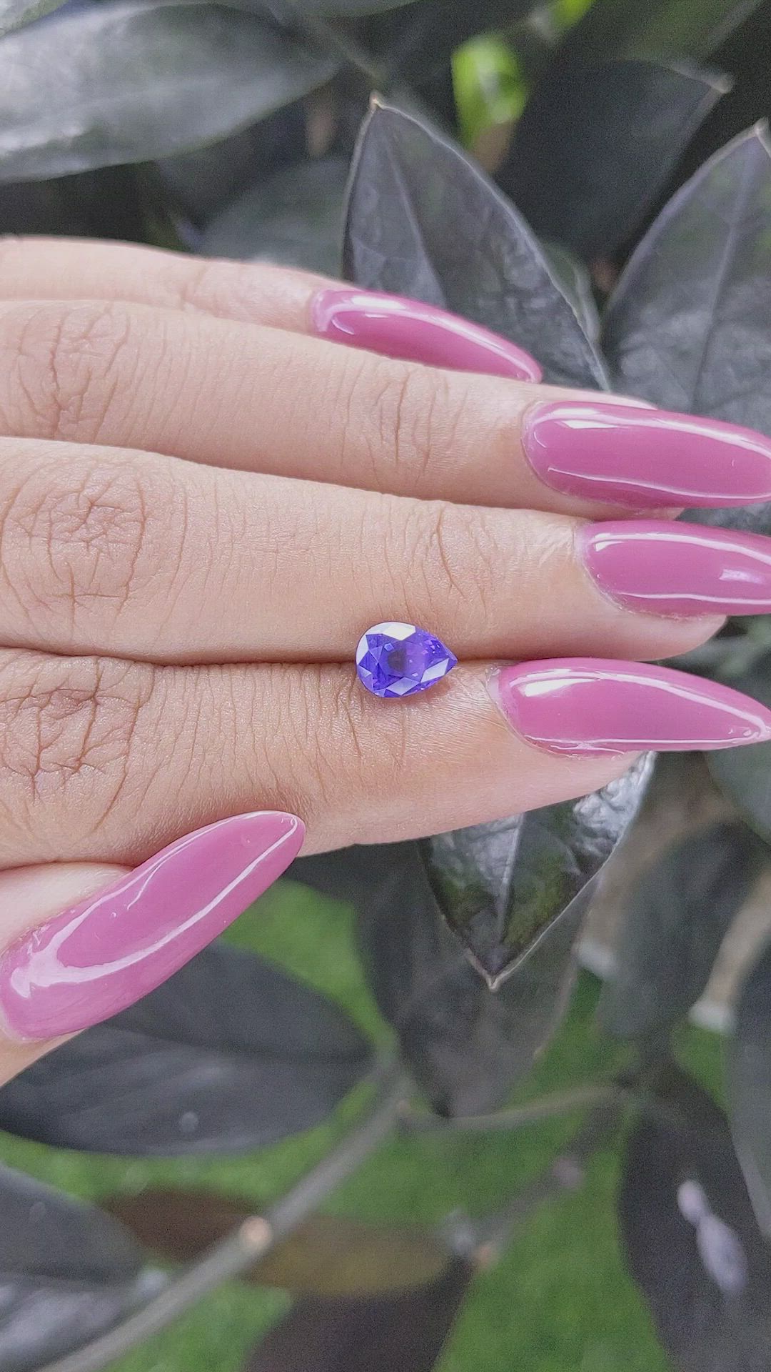 1.30 Ct. Purplish Blue Sapphire from Tanzania Size Video