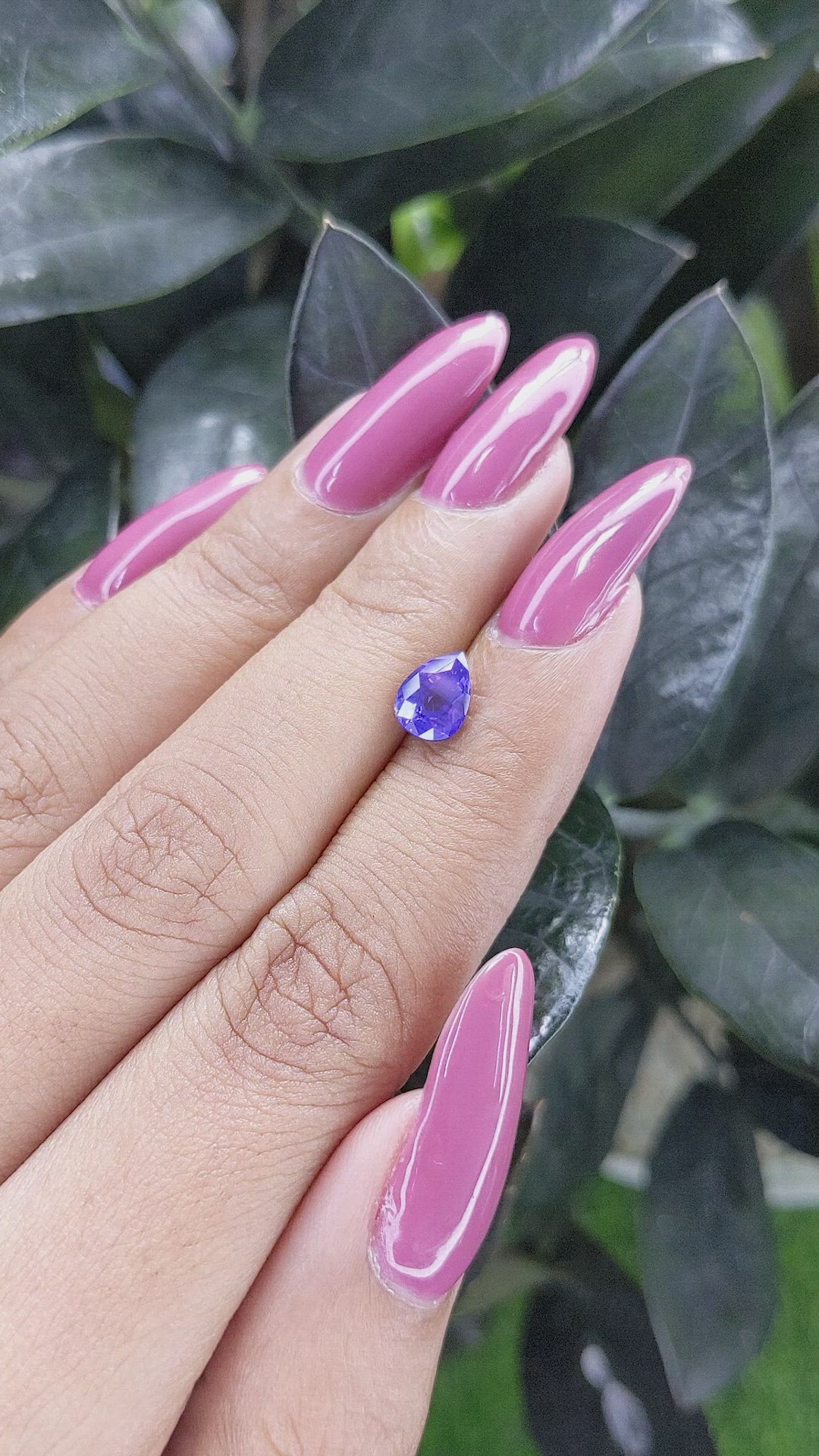 1.30 Ct. Purplish Blue Sapphire from Tanzania Size Video