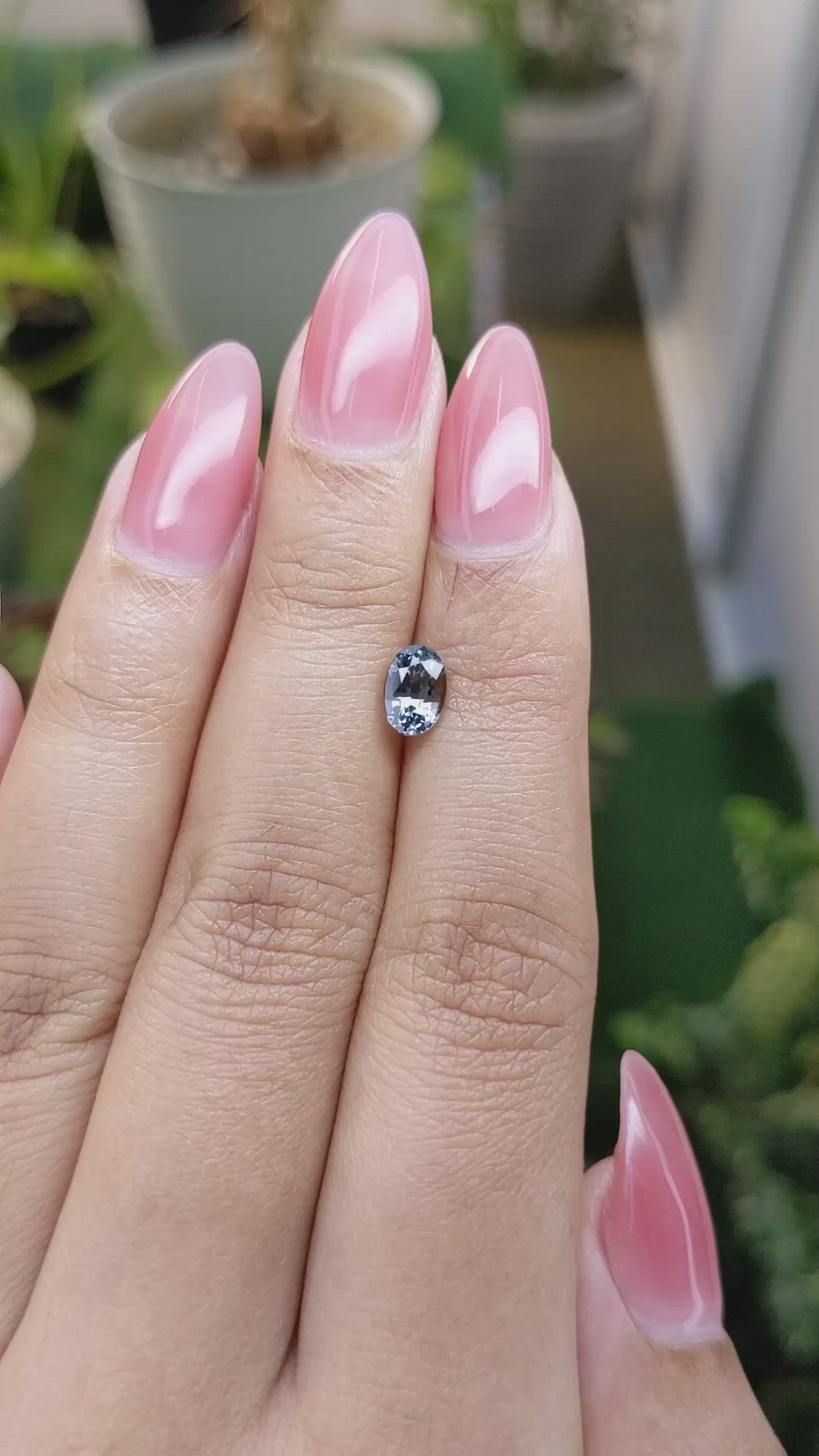 0.94 Ct. Greyish Blue Sapphire from Ceylon (Sri Lanka) Size Video