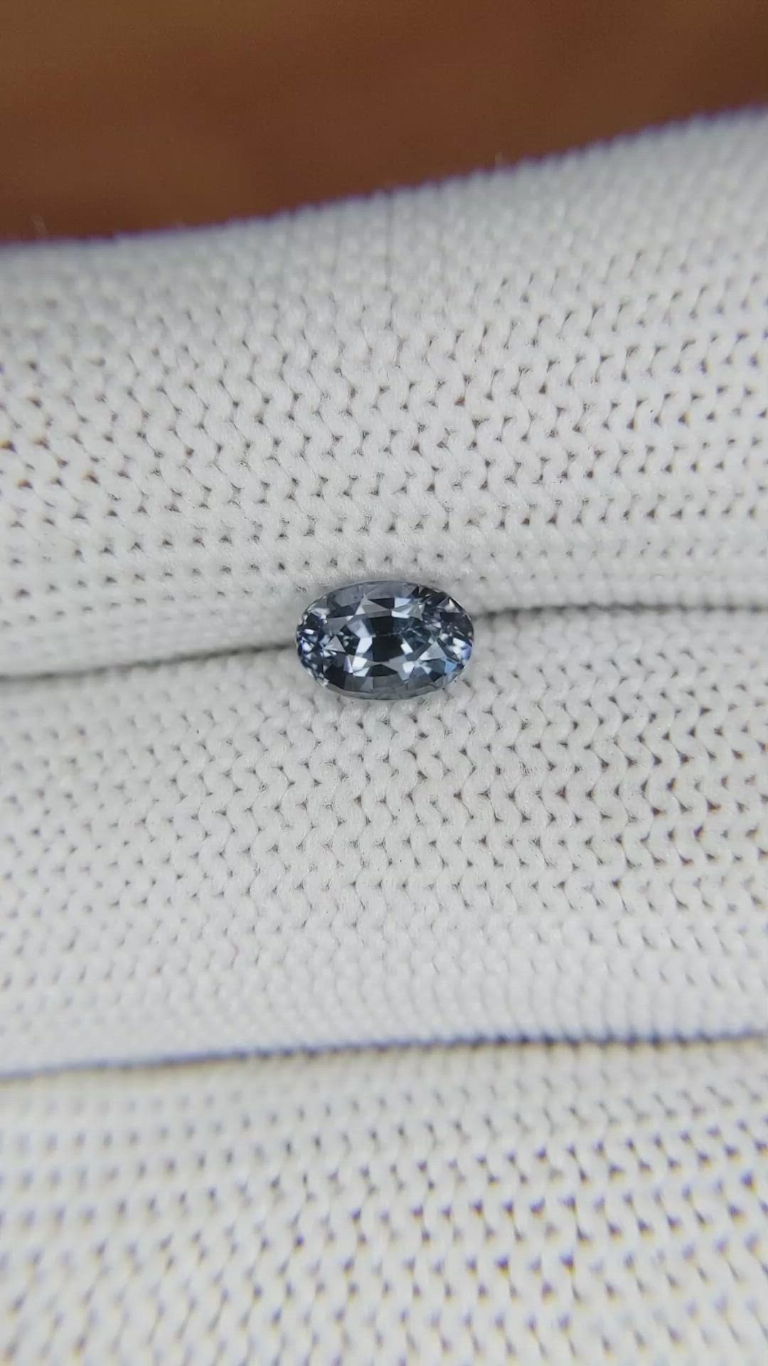 0.94 Ct. Greyish Blue Sapphire from Ceylon (Sri Lanka) Size Video