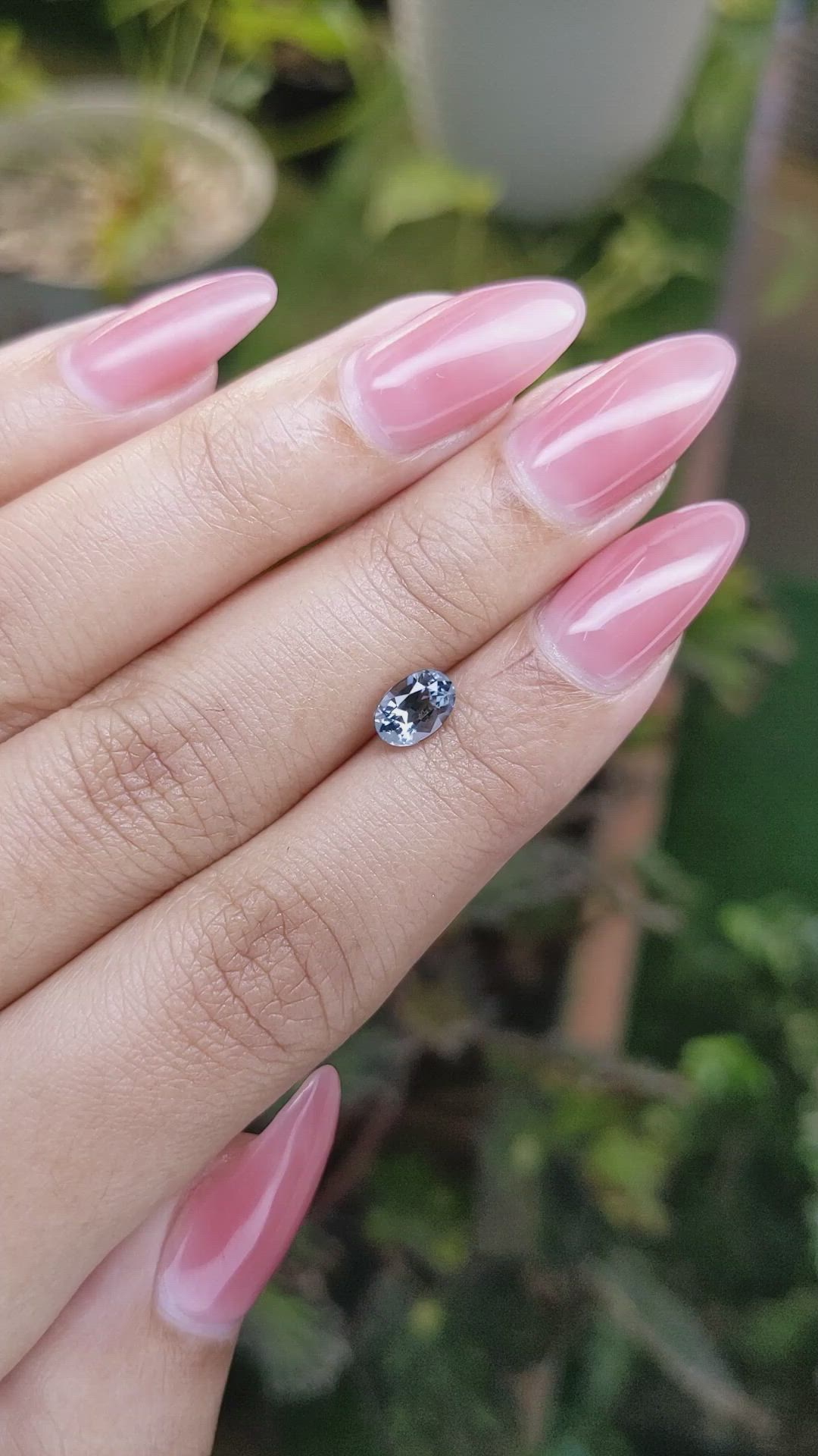 0.94 Ct. Greyish Blue Sapphire from Ceylon (Sri Lanka) Size Video