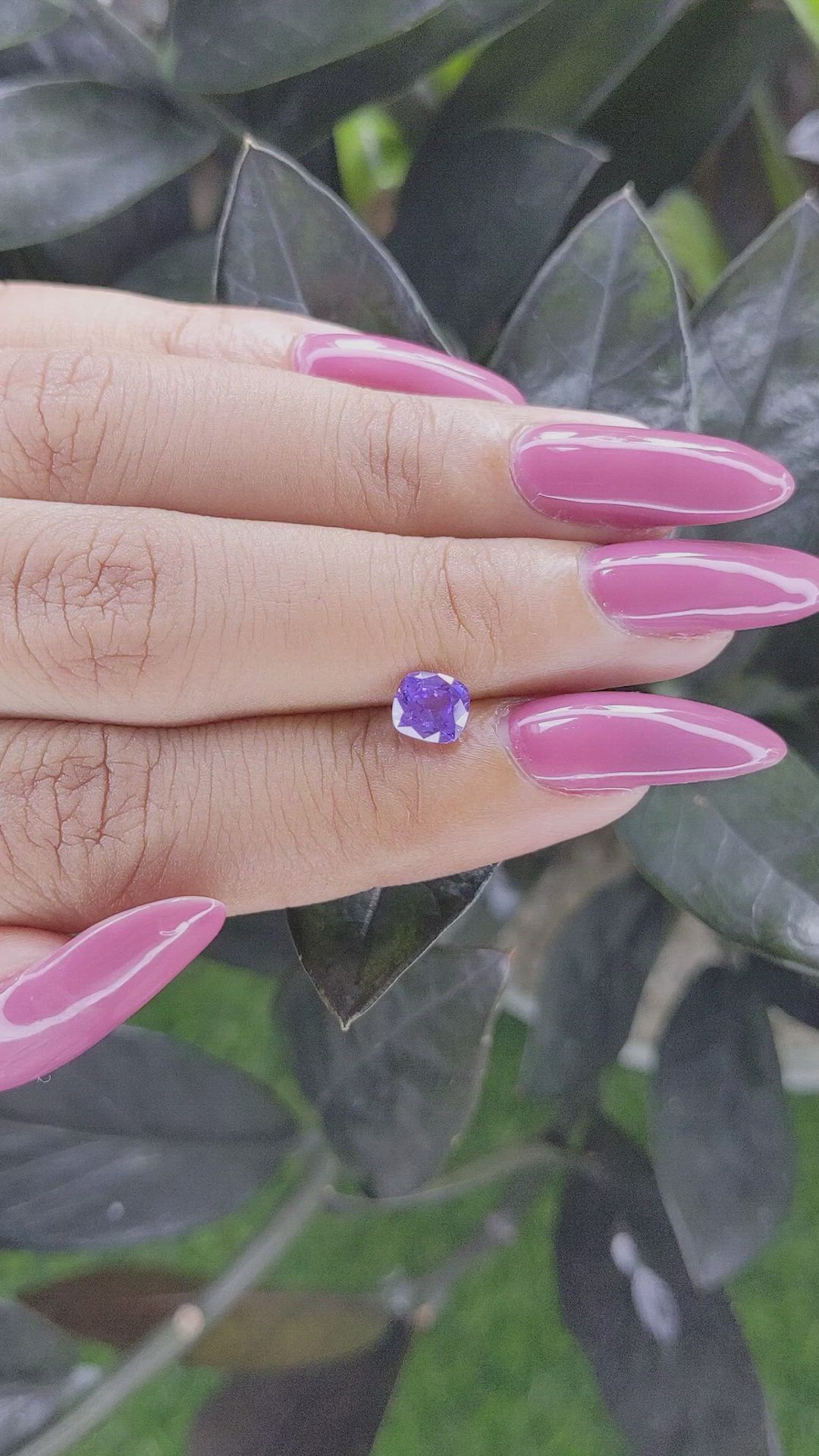 0.91 Ct. Purple Sapphire from Tanzania Size Video