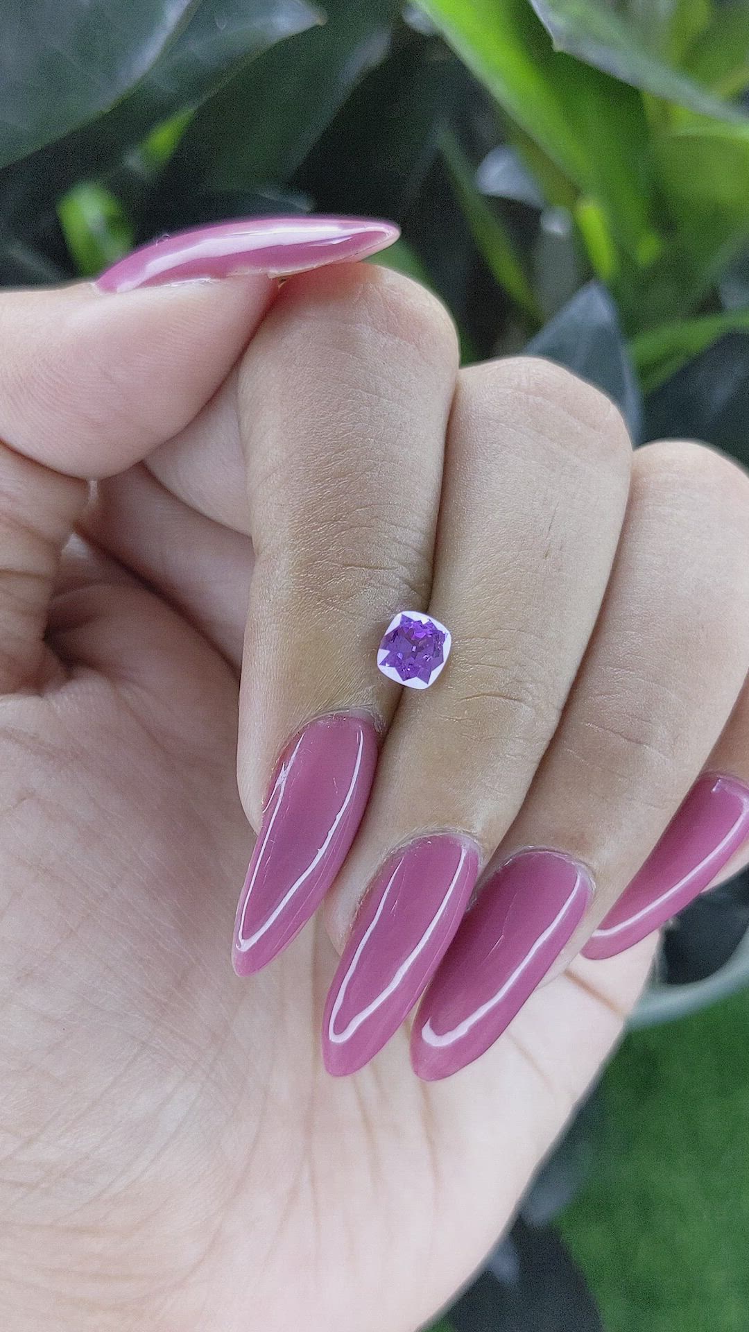 0.91 Ct. Purple Sapphire from Tanzania Size Video