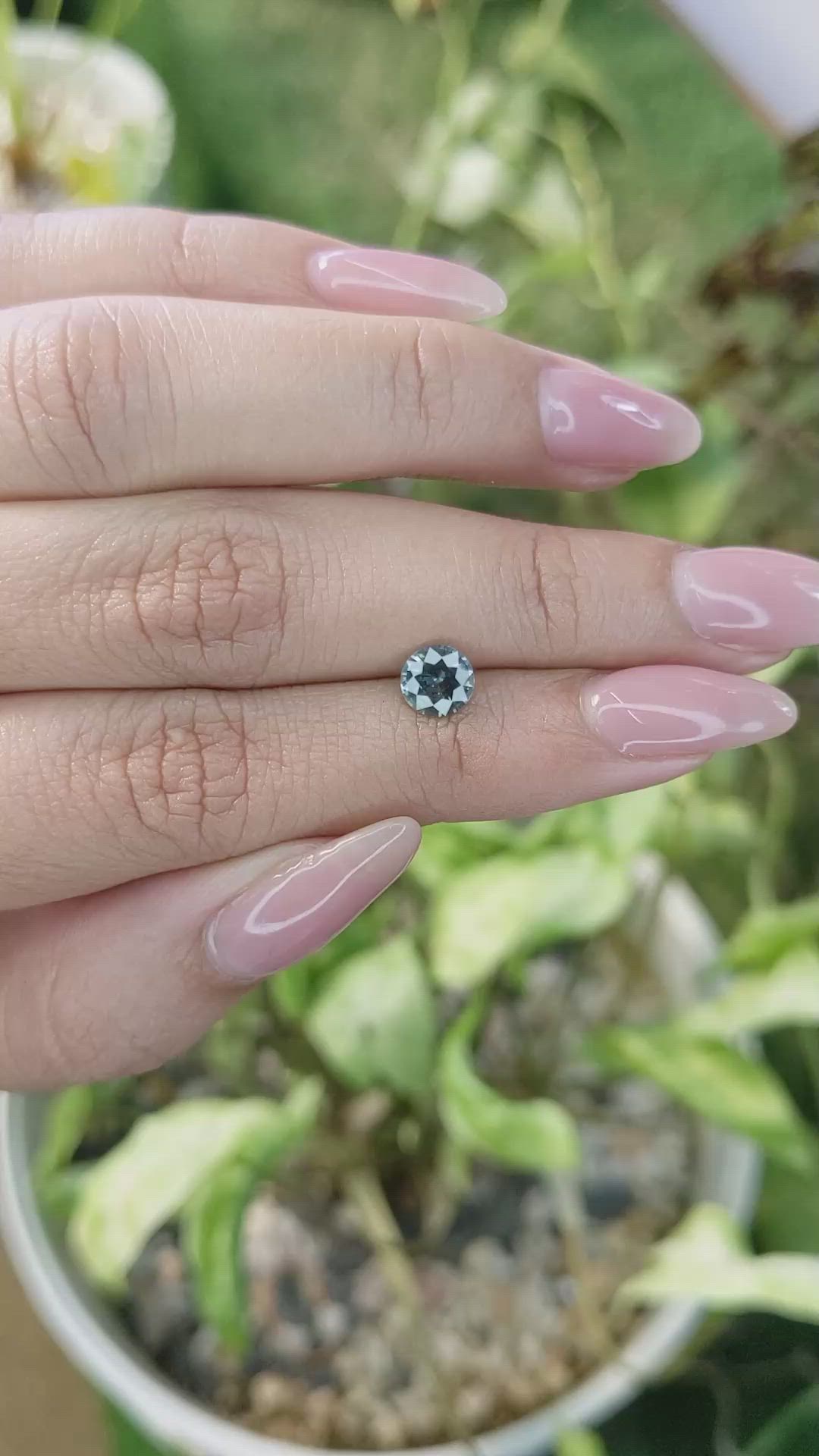 0.96 Ct. Greyish Blue Sapphire from Ceylon (Sri Lanka) Size Video