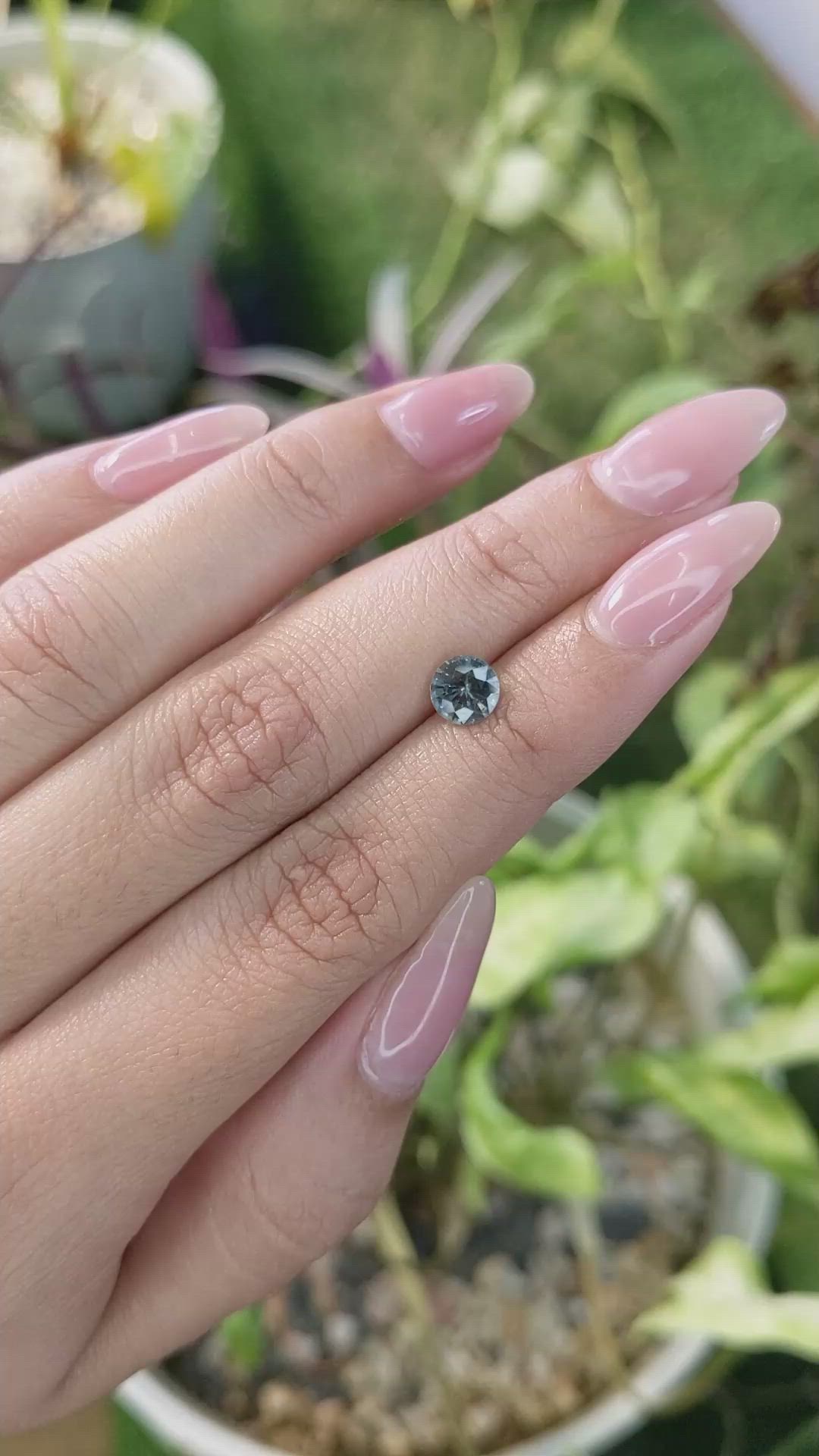 0.96 Ct. Greyish Blue Sapphire from Ceylon (Sri Lanka) Size Video