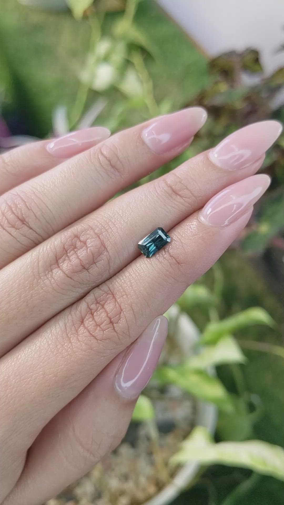 1.05 Ct. Bluish Green Sapphire from Ceylon (Sri Lanka) Size Video