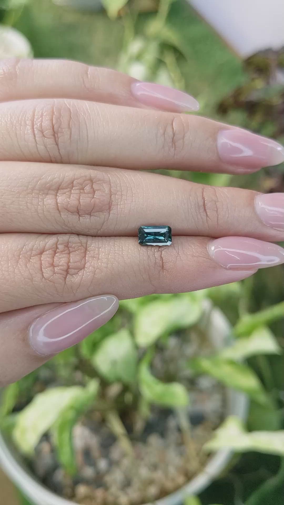 1.05 Ct. Bluish Green Sapphire from Ceylon (Sri Lanka) Size Video