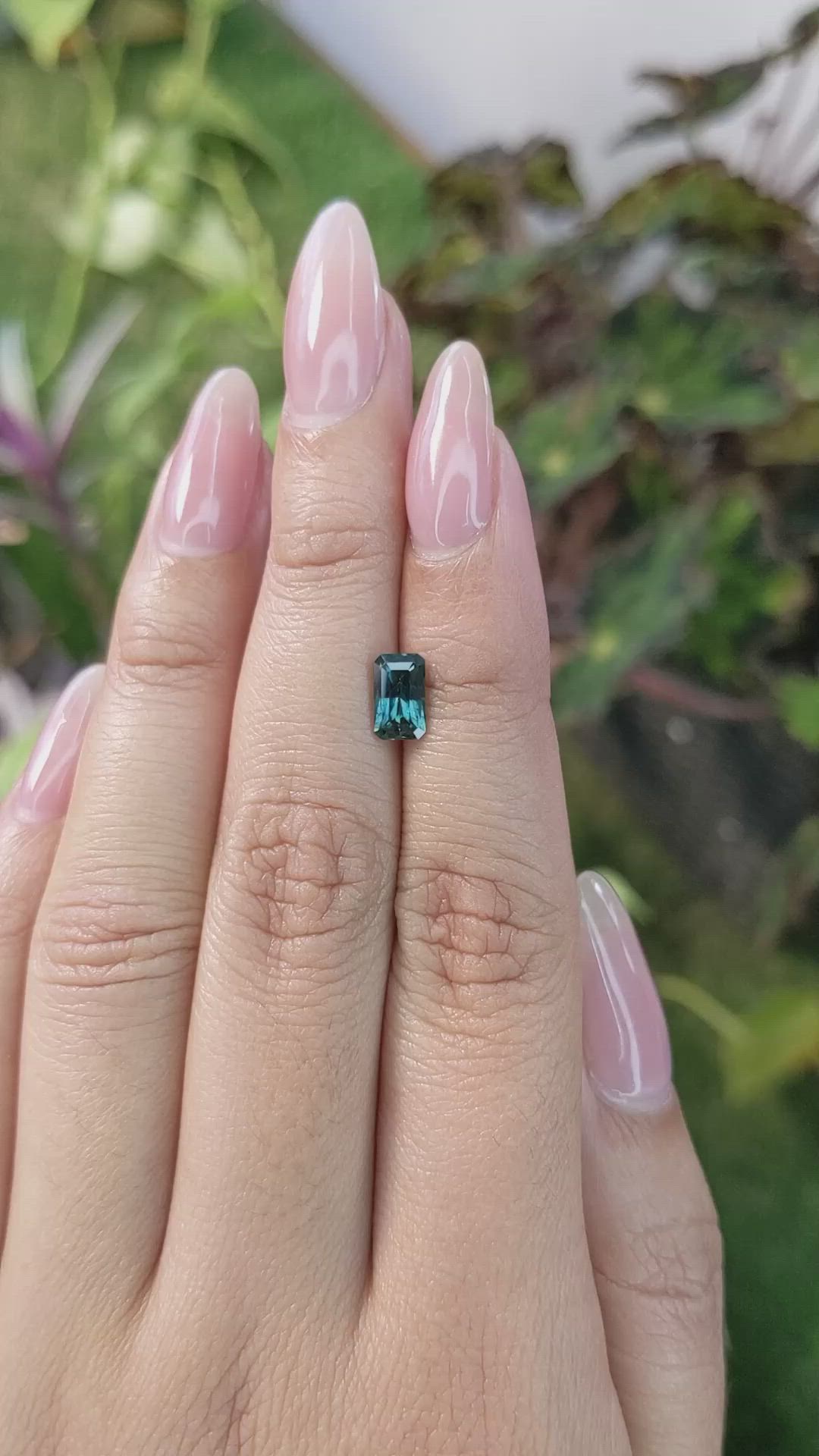 1.05 Ct. Bluish Green Sapphire from Ceylon (Sri Lanka) Size Video