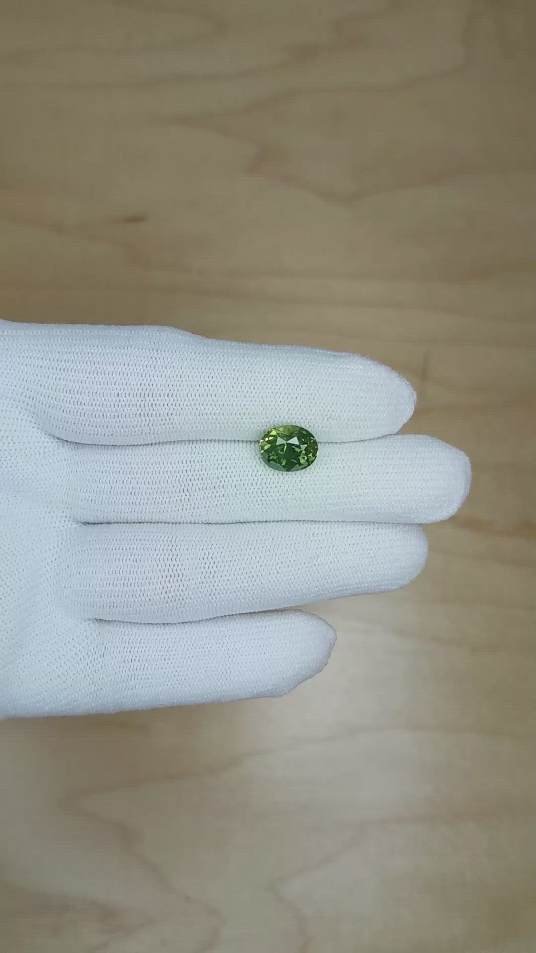 4.05 Ct. Yellowish Green Sapphire from Madagascar Size Video
