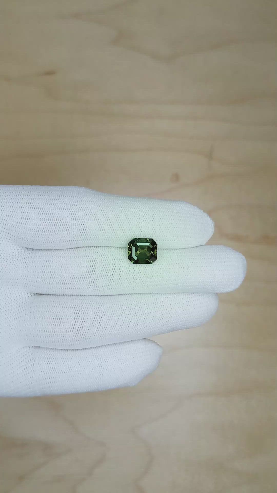 4.05 Ct. Yellowish Green Sapphire from East Africa Size Video