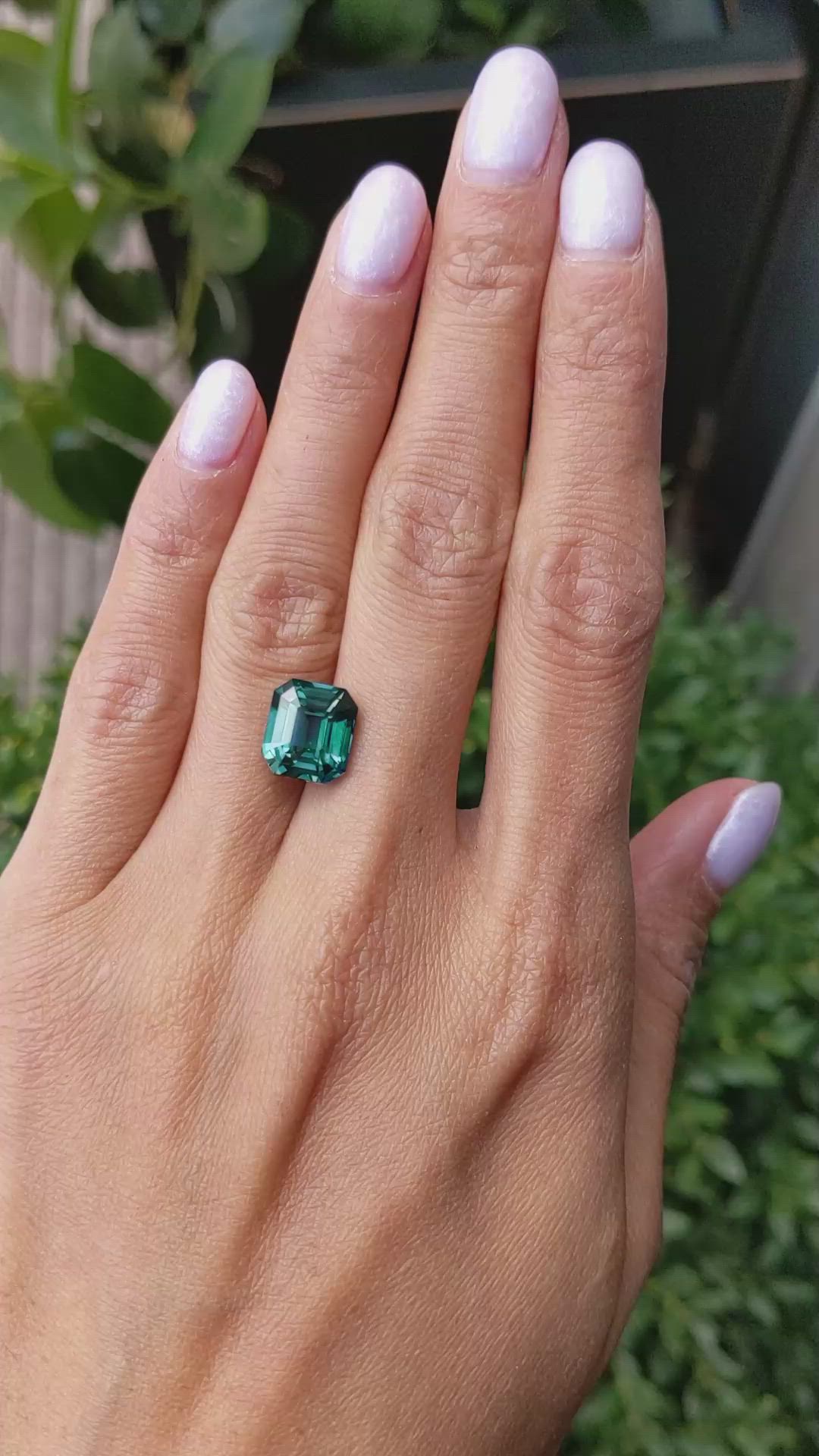 7.02 Ct. Bluish Green Sapphire from Madagascar Size Video