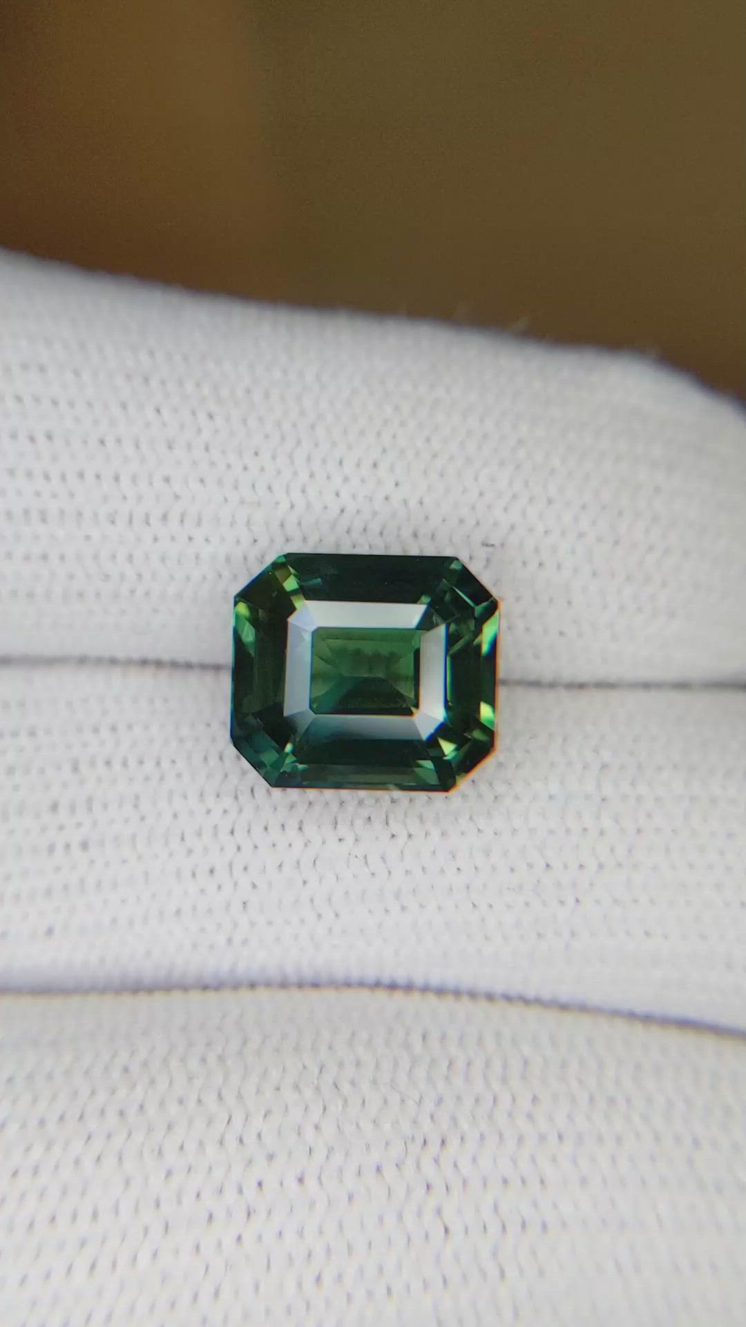 7.02 Ct. Bluish Green Sapphire from Madagascar Size Video