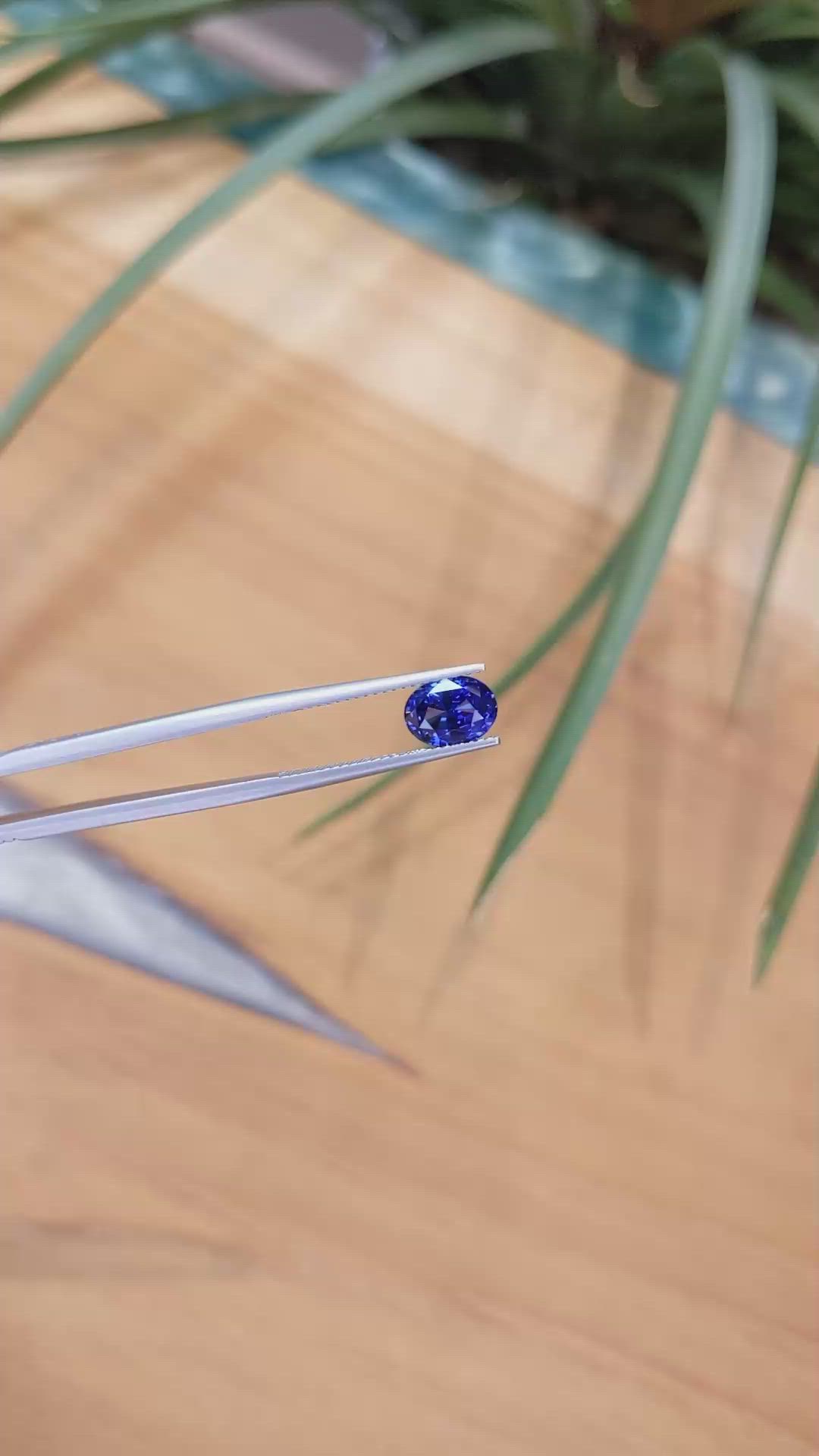 2.08 Ct. Blue Sapphire from Ceylon (Sri Lanka) Size Video