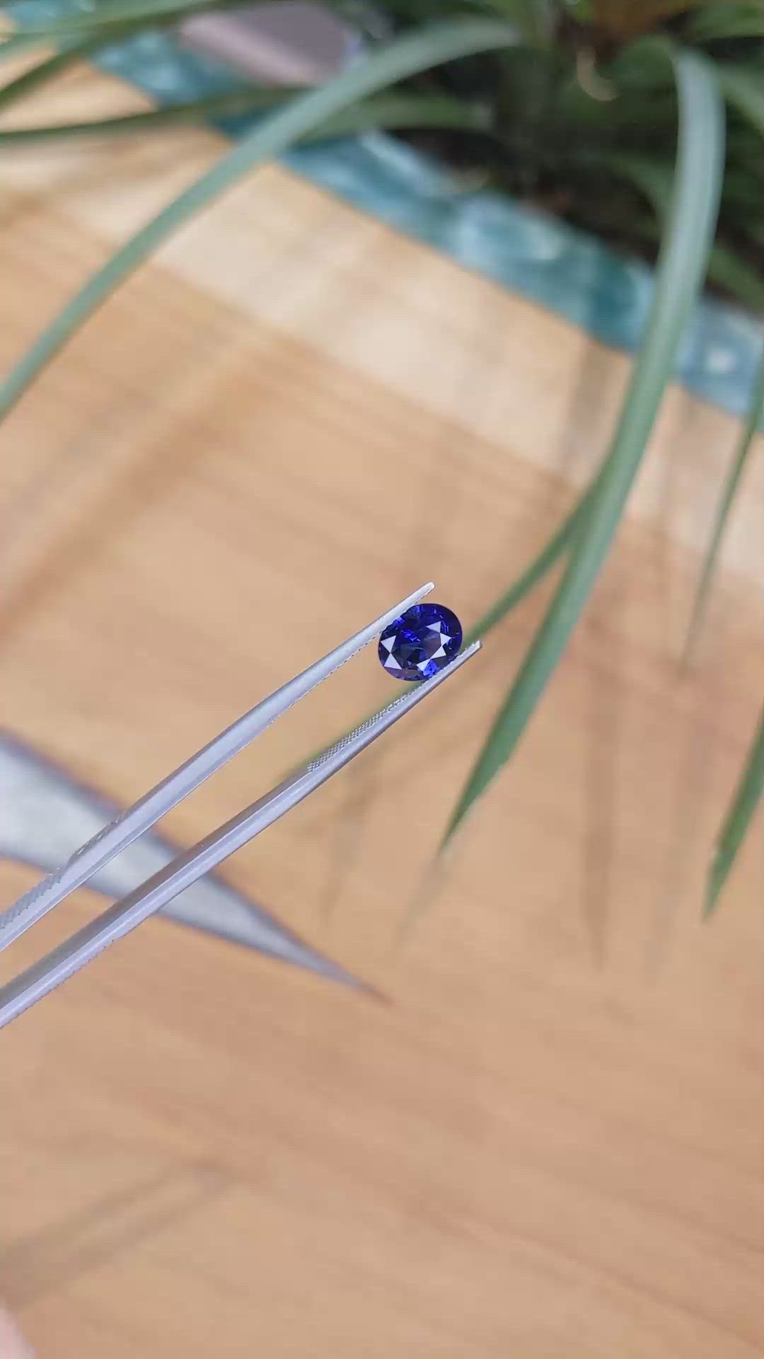 2.02 Ct. Blue Sapphire from Ceylon (Sri Lanka) Size Video