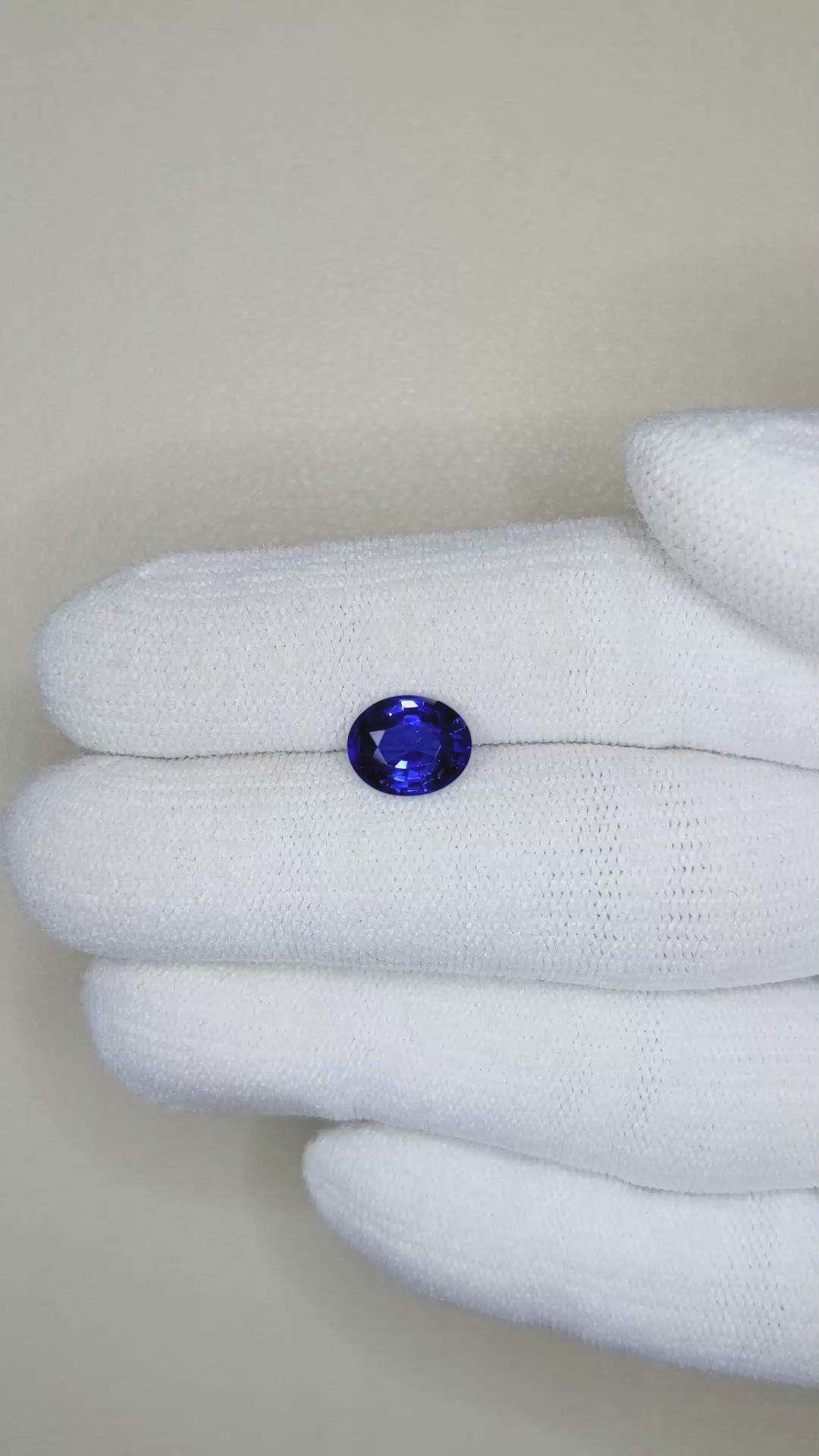 2.02 Ct. Blue Sapphire from Ceylon (Sri Lanka) Size Video
