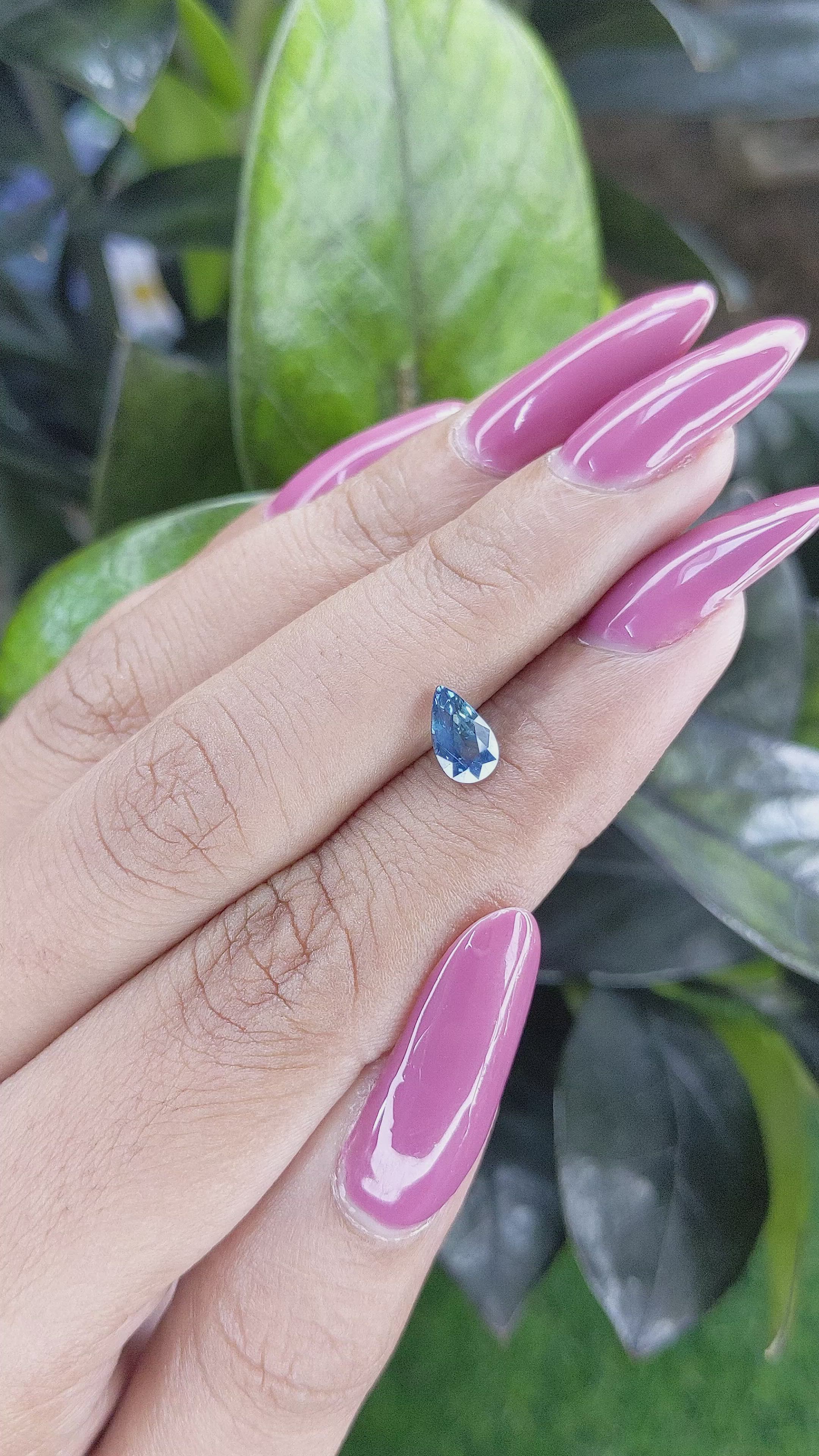 1.02 Ct. Greenish Blue Sapphire from Madagascar Size Video