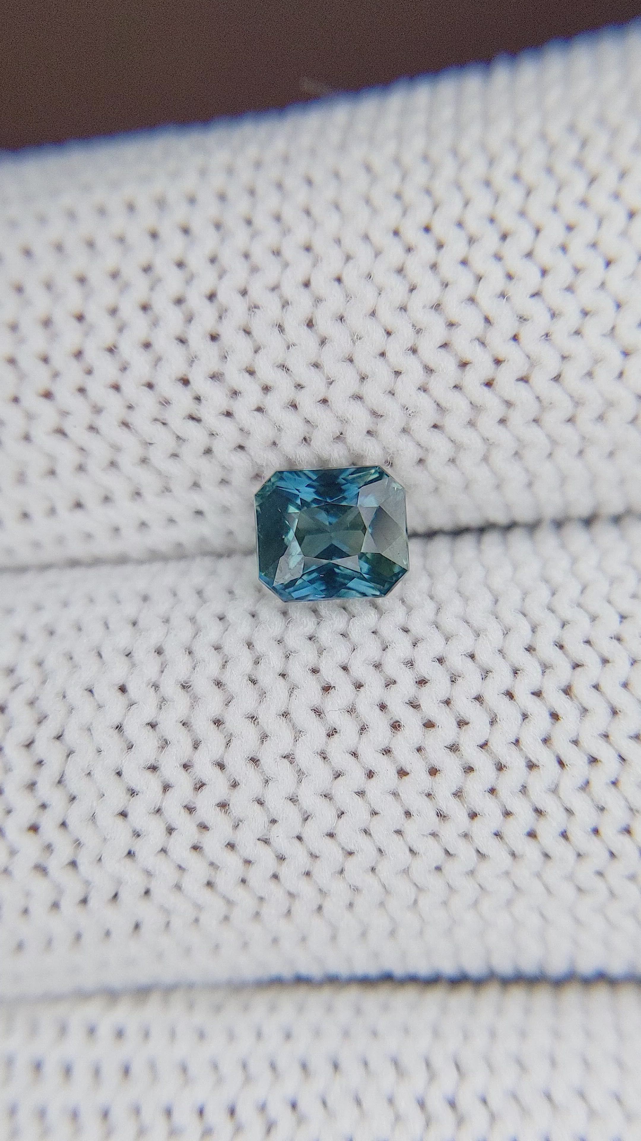 1.06 Ct. Greenish Blue Sapphire from Madagascar Size Video