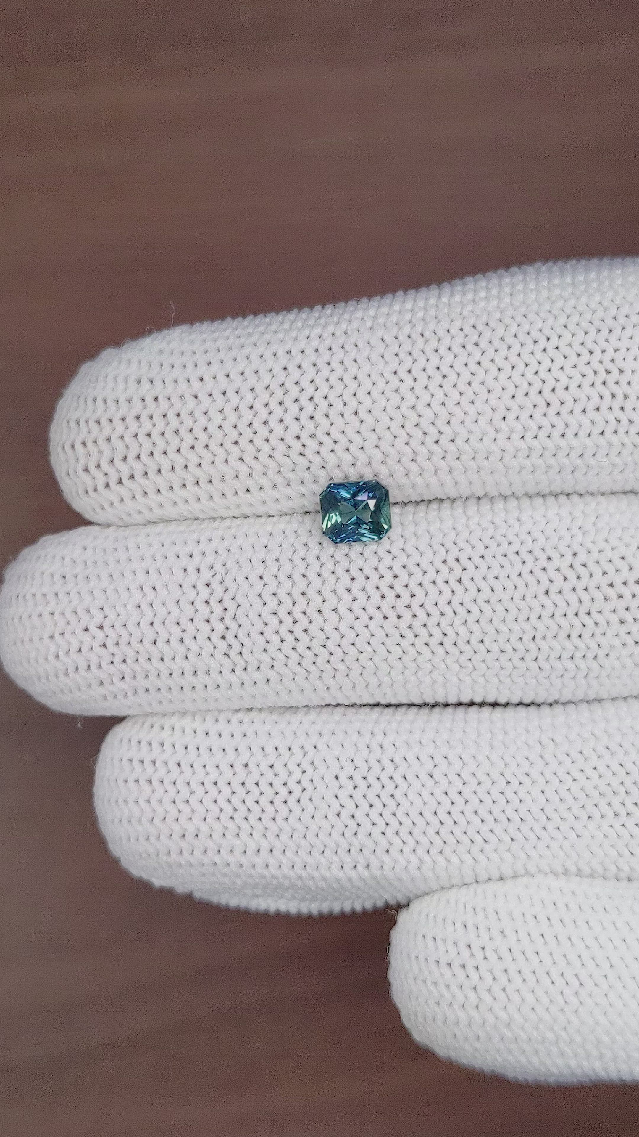 1.06 Ct. Greenish Blue Sapphire from Madagascar Size Video