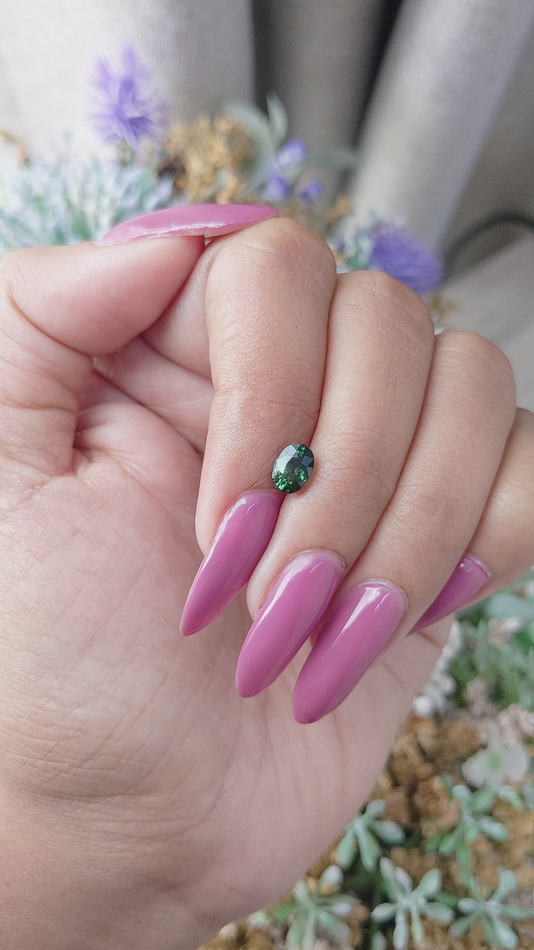 1.08 Ct. Green Sapphire from Madagascar Size Video