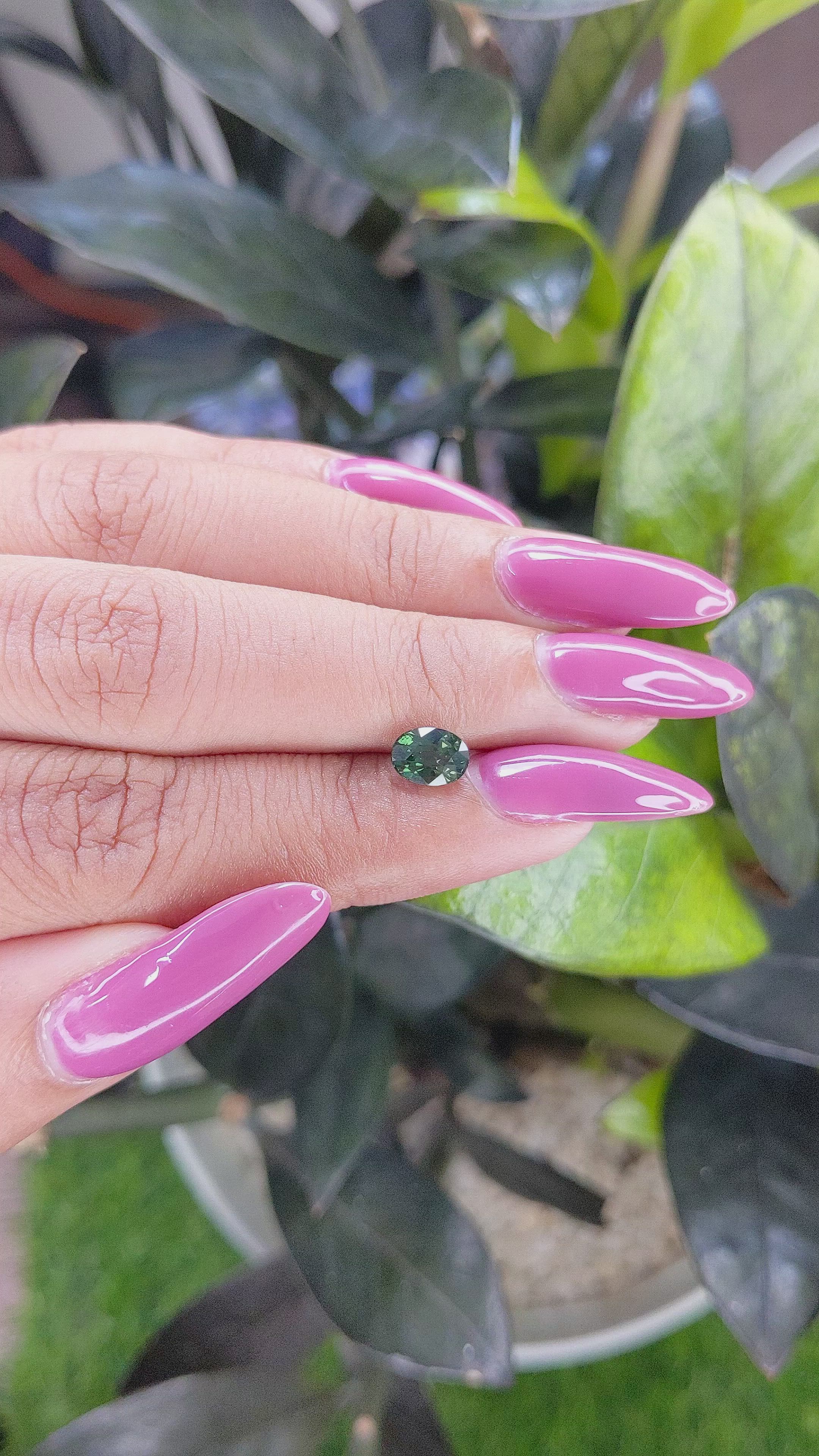 1.08 Ct. Green Sapphire from Madagascar Size Video