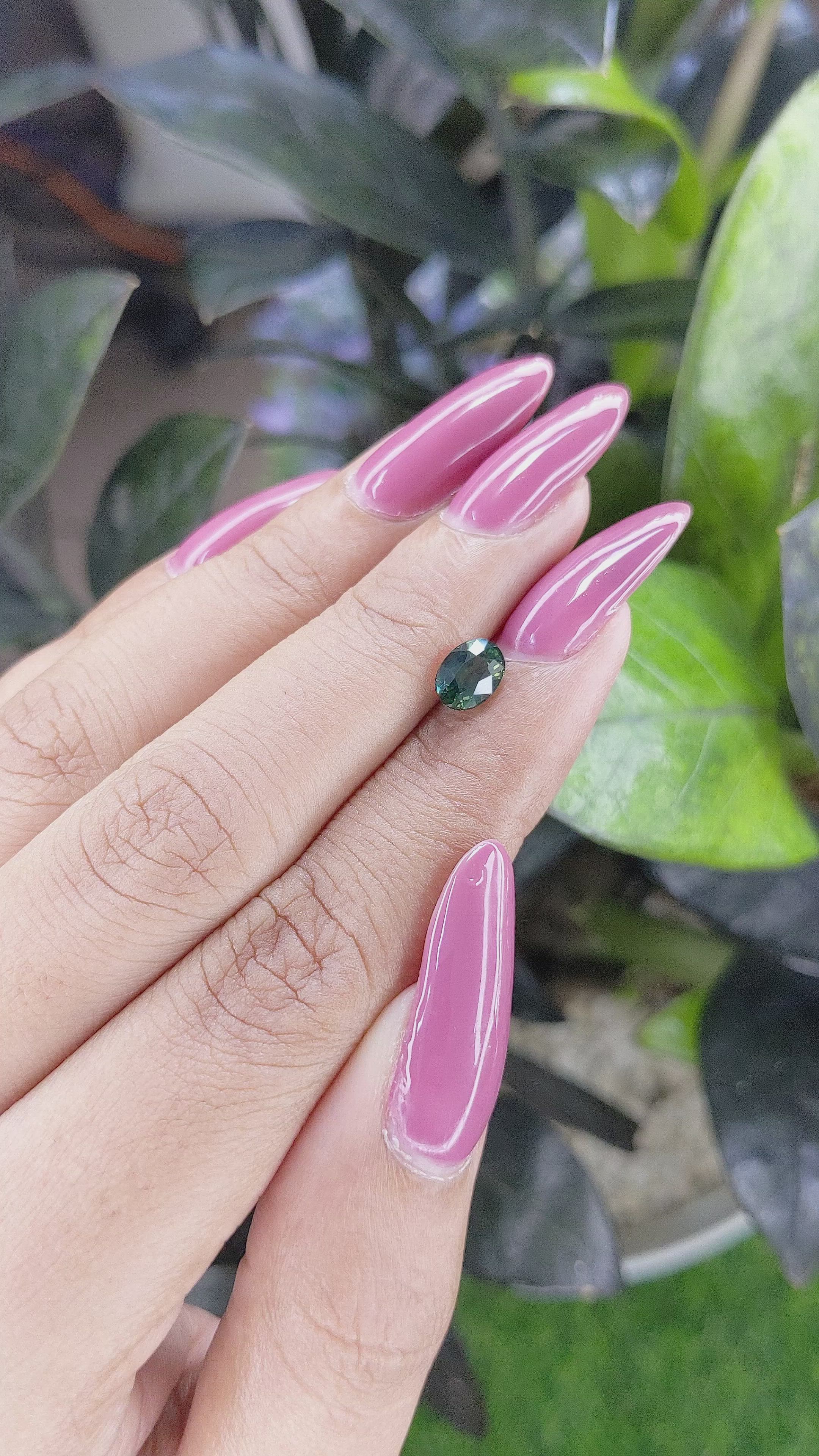 1.08 Ct. Green Sapphire from Madagascar Size Video