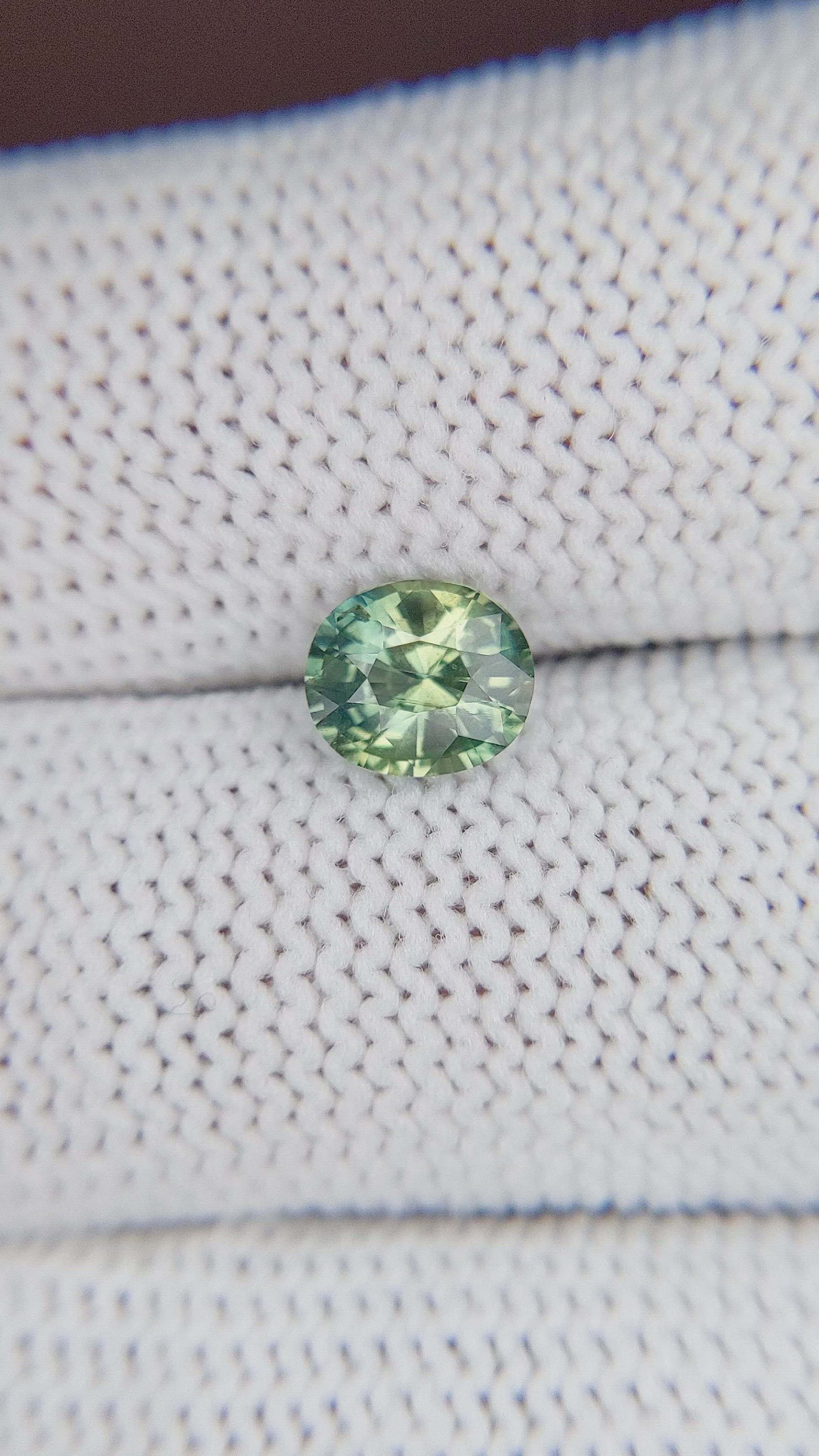 1.13 Ct. Bluish Green Sapphire from Madagascar Size Video