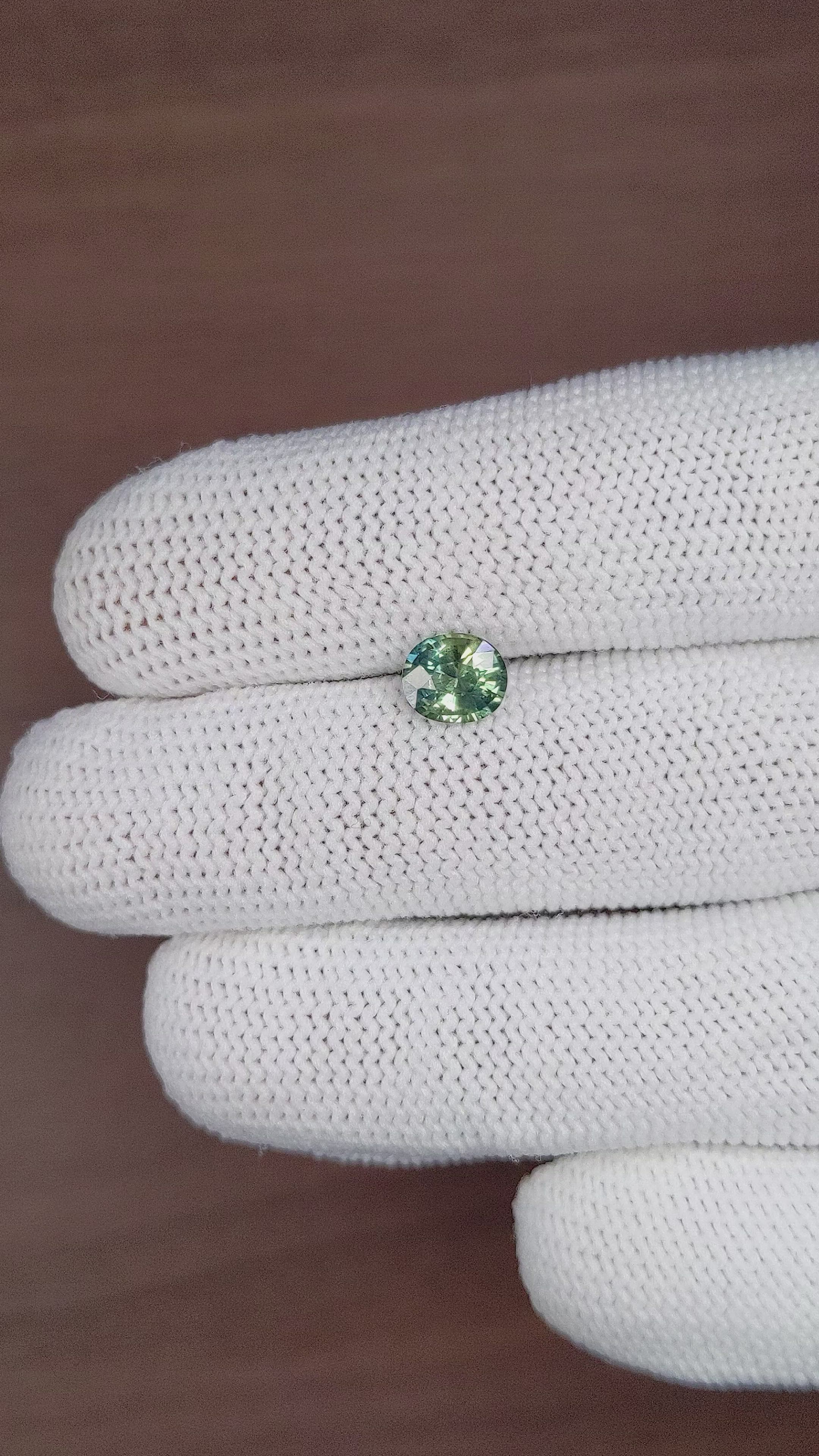 1.13 Ct. Bluish Green Sapphire from Madagascar Size Video