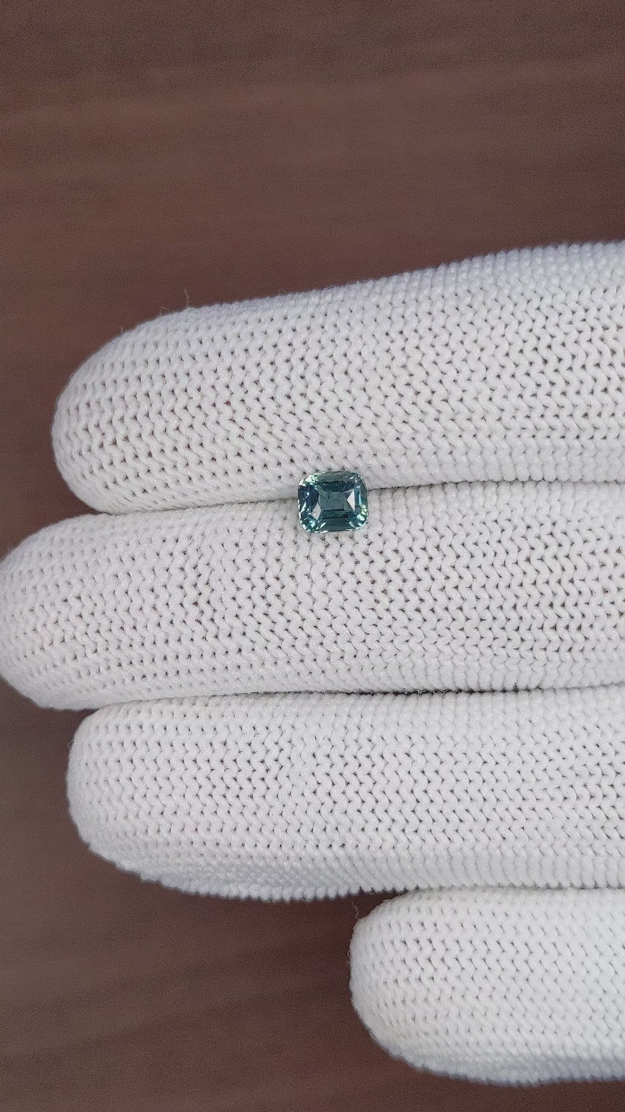 1.14 Ct. Greenish Blue Sapphire from Madagascar Size Video
