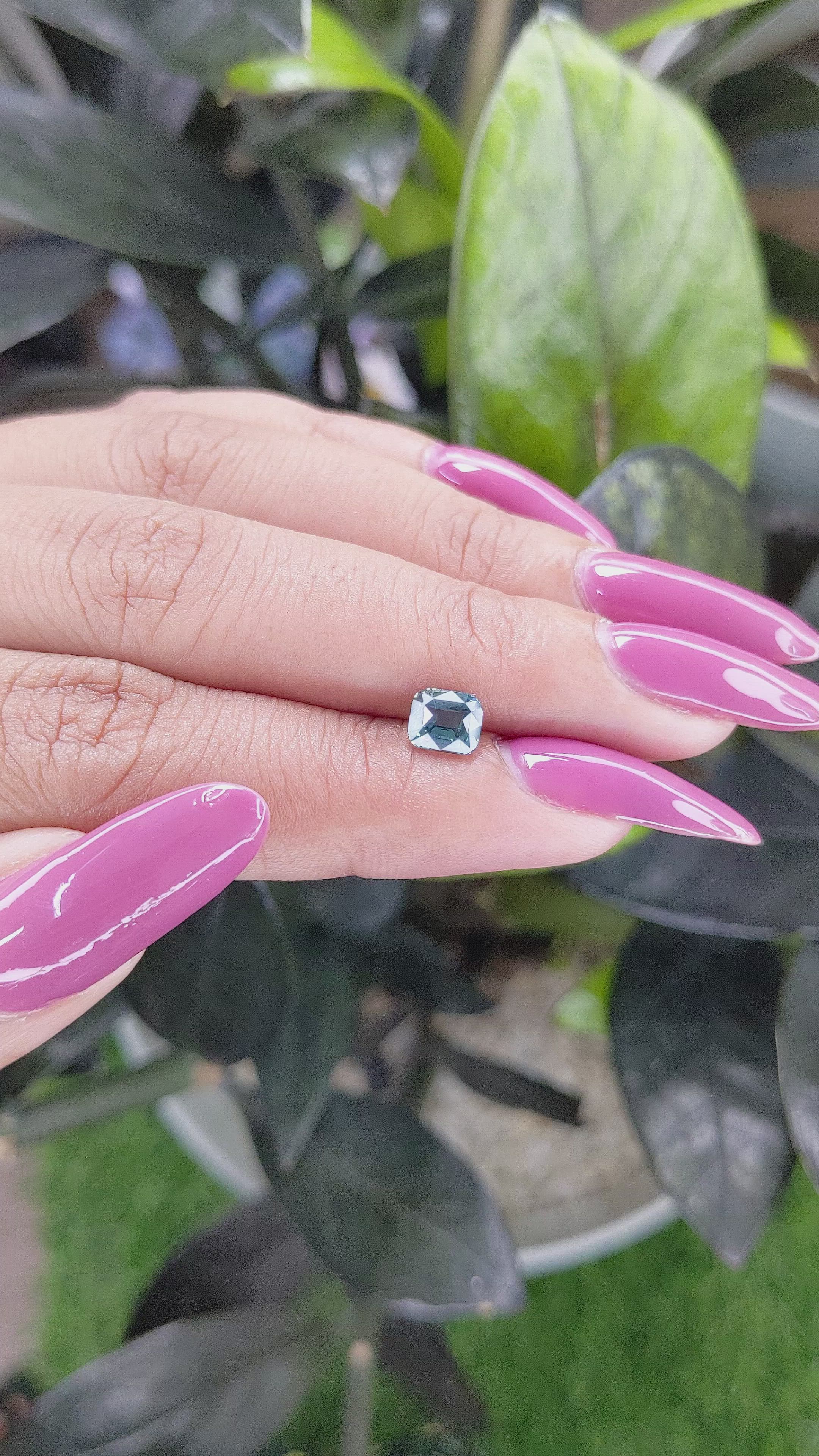 1.14 Ct. Greenish Blue Sapphire from Madagascar Size Video