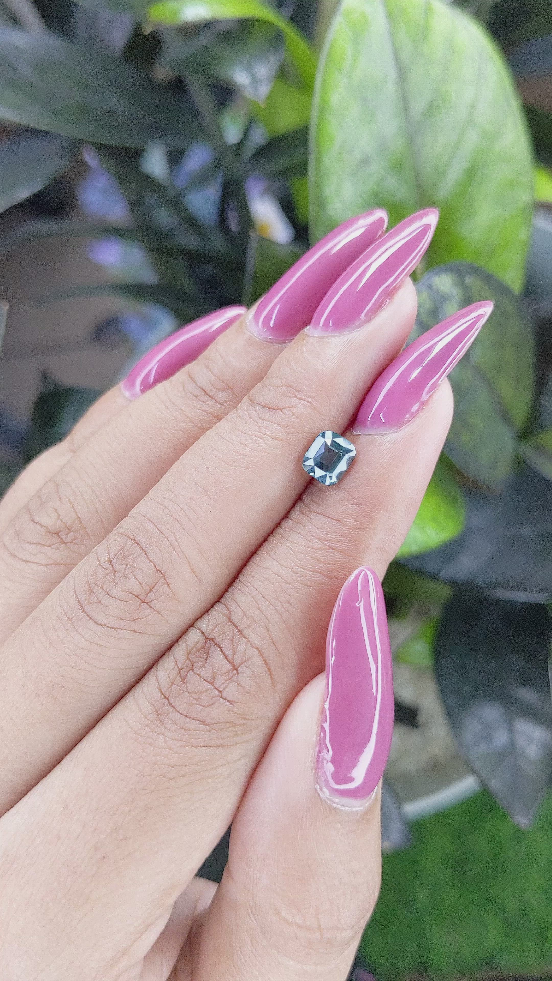 1.14 Ct. Greenish Blue Sapphire from Madagascar Size Video