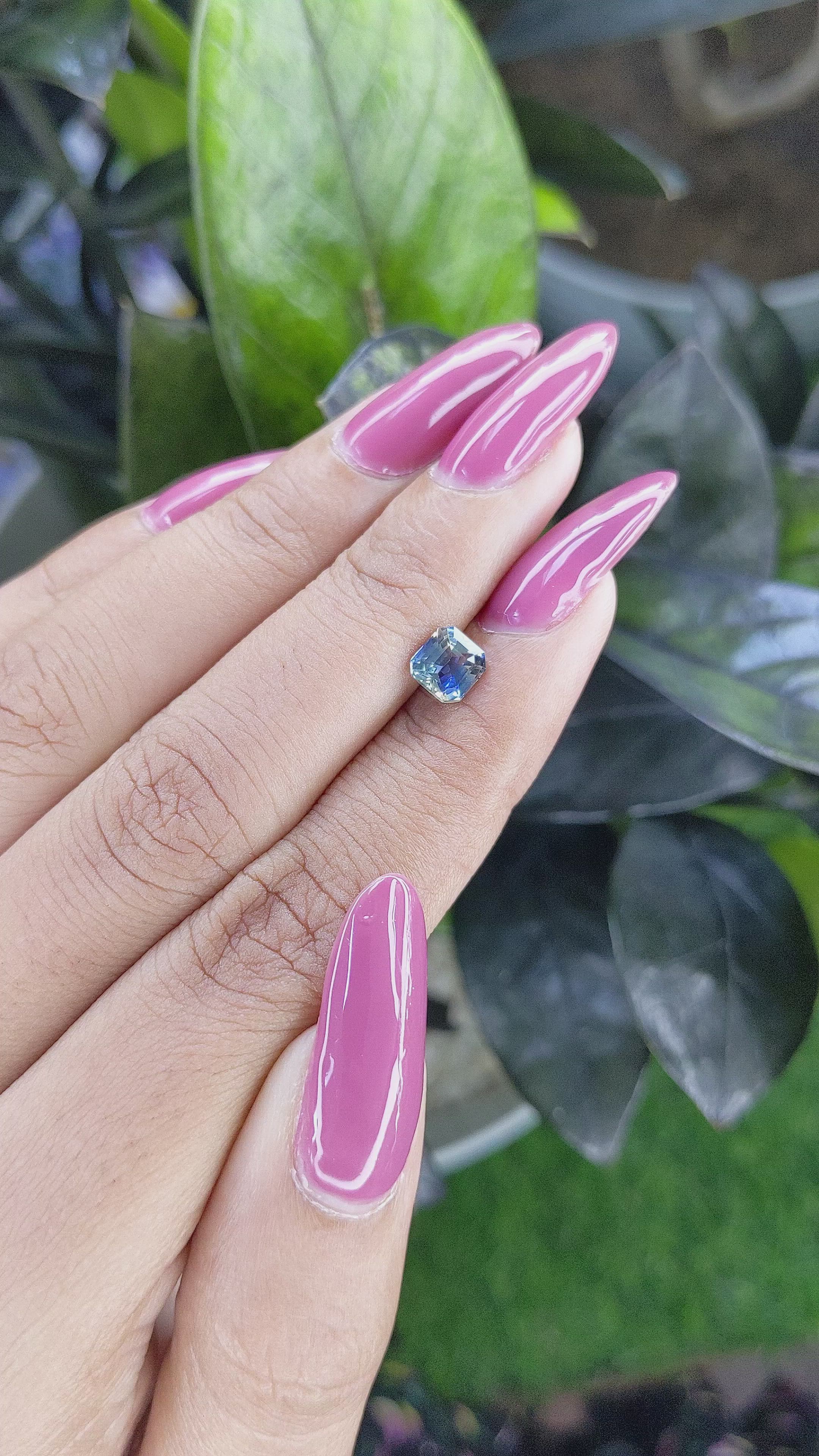 1.02 Ct. Bi Color Sapphire from Madagascar Size Video